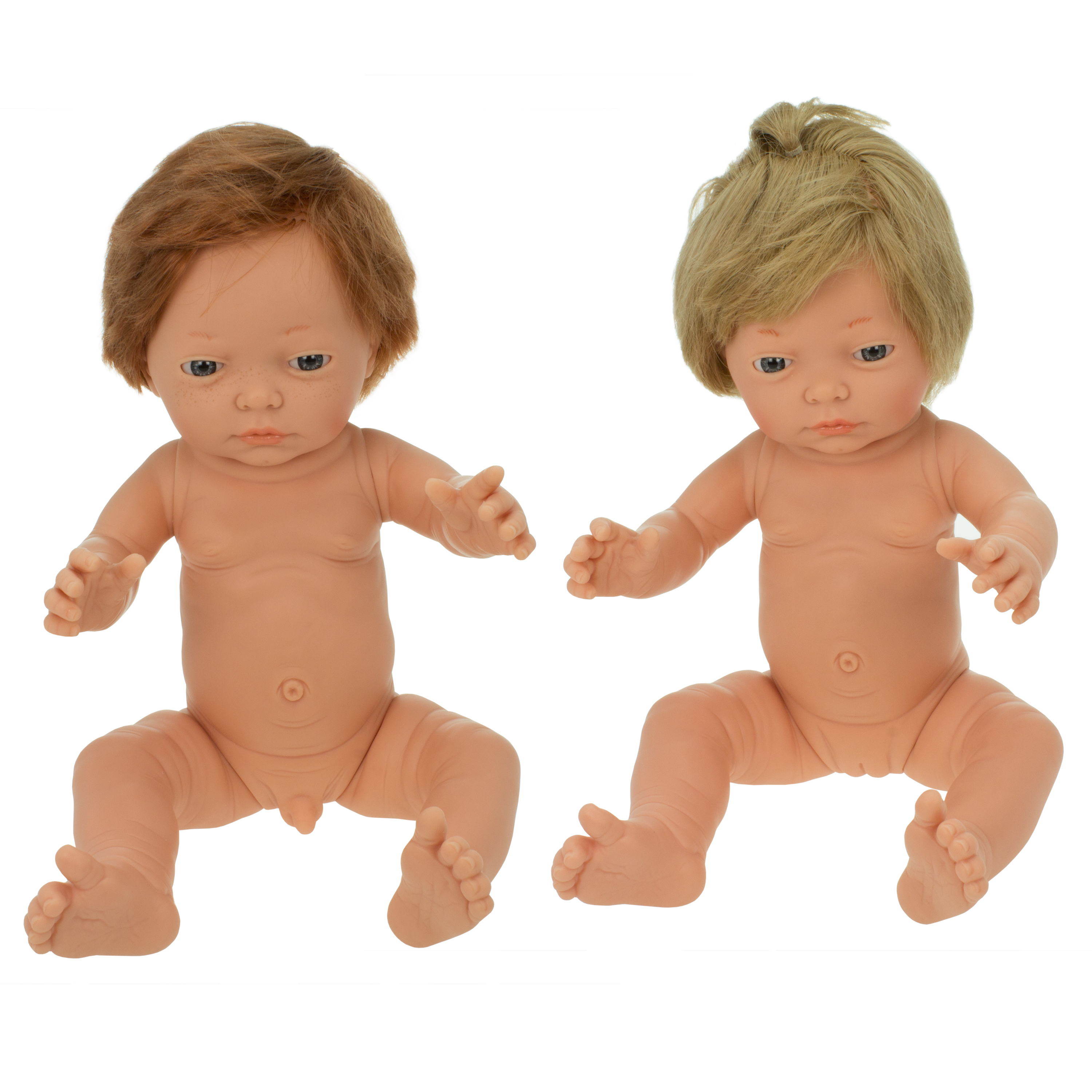 Babypuppe mit Haaren `Laura und Pascal`, je 42 cm