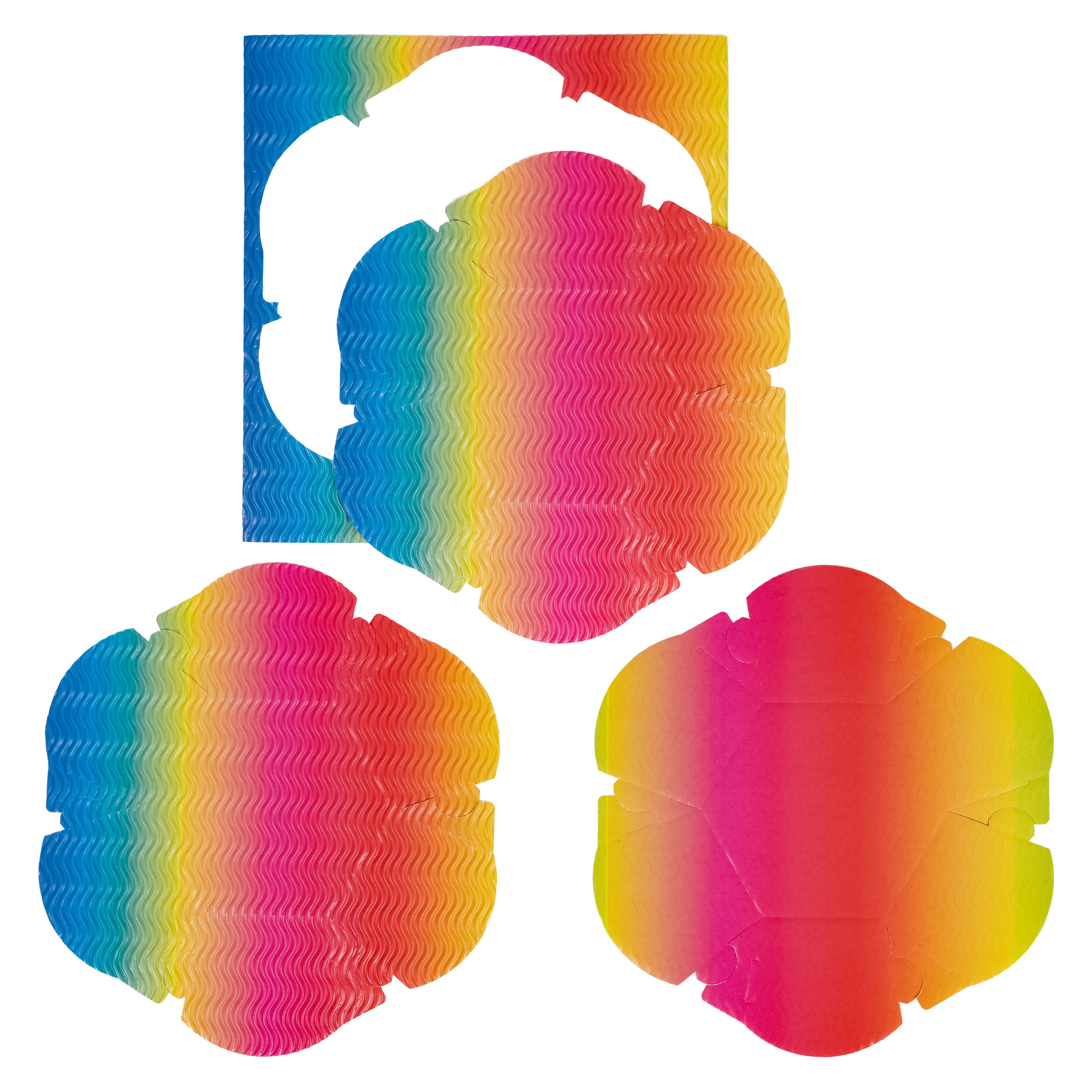 Osterkörbchen 'Regenbogen' aus 3D-Wellpappe, 12er-Set