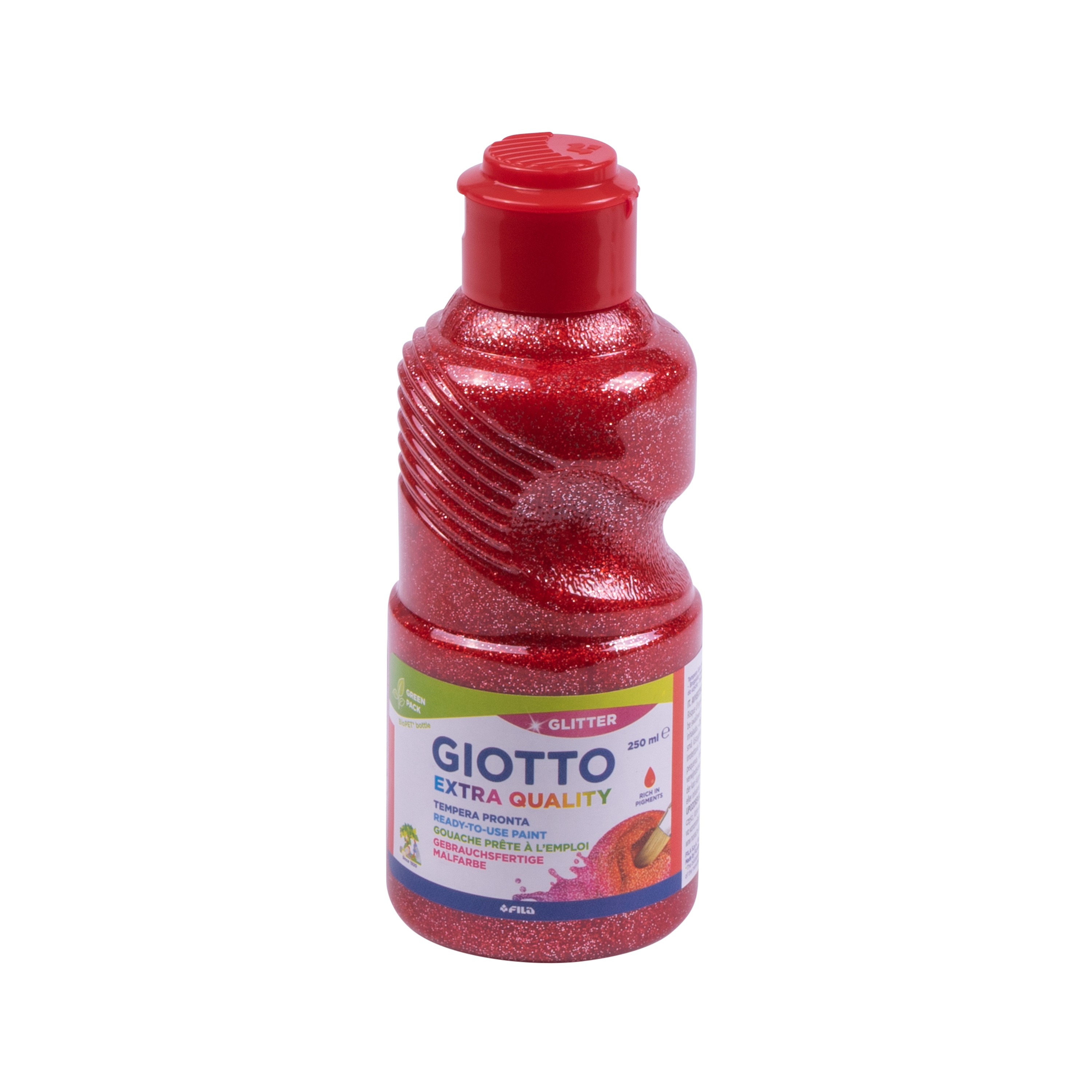 GIOTTO Glitter Paint ,rot', 250 ml je 1 Flasche