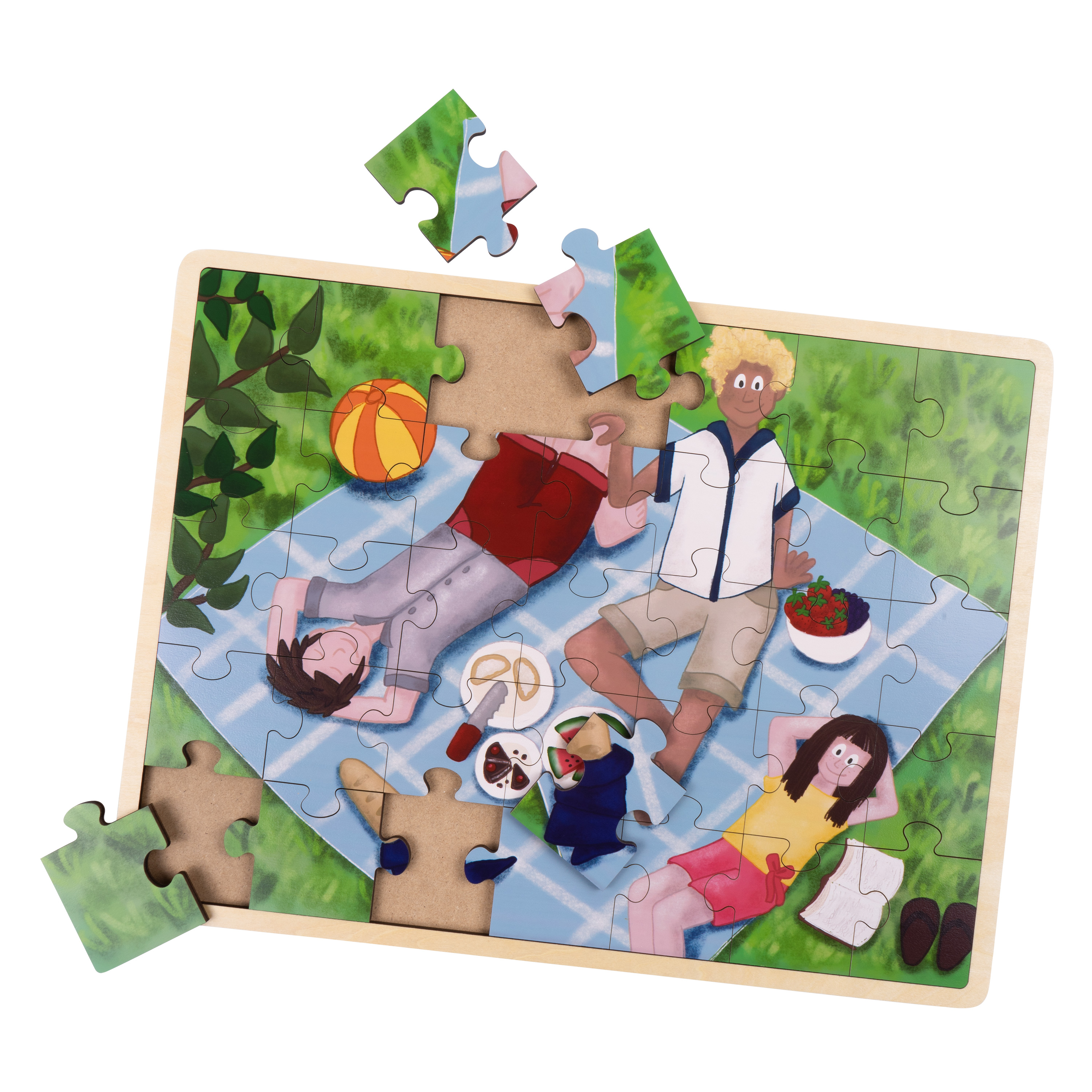 Alltagspuzzle 'Picknick: Er und Er Familie'