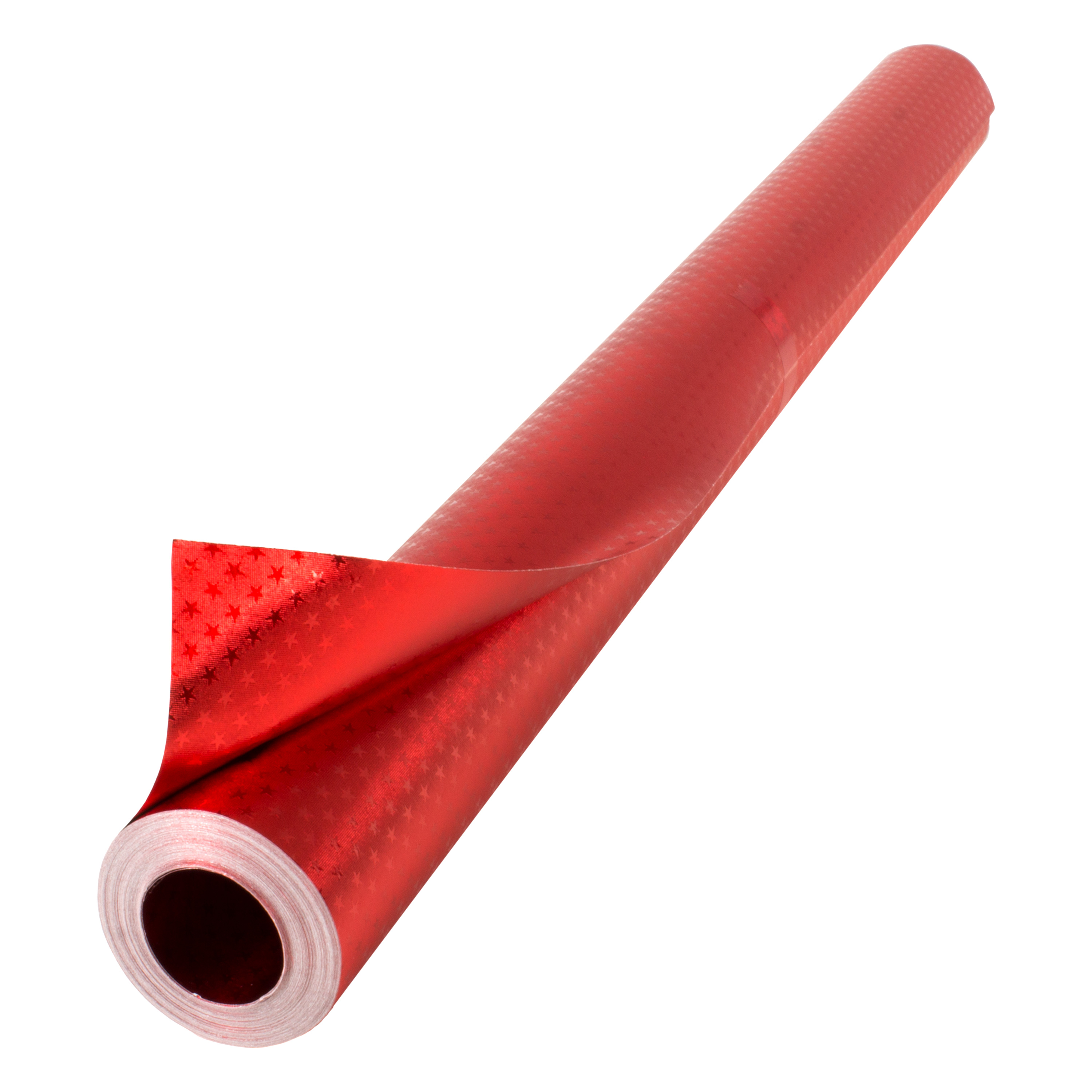 Alufolie mit Sternchenprägung 'rot', B: 50 cm, L: 10 m