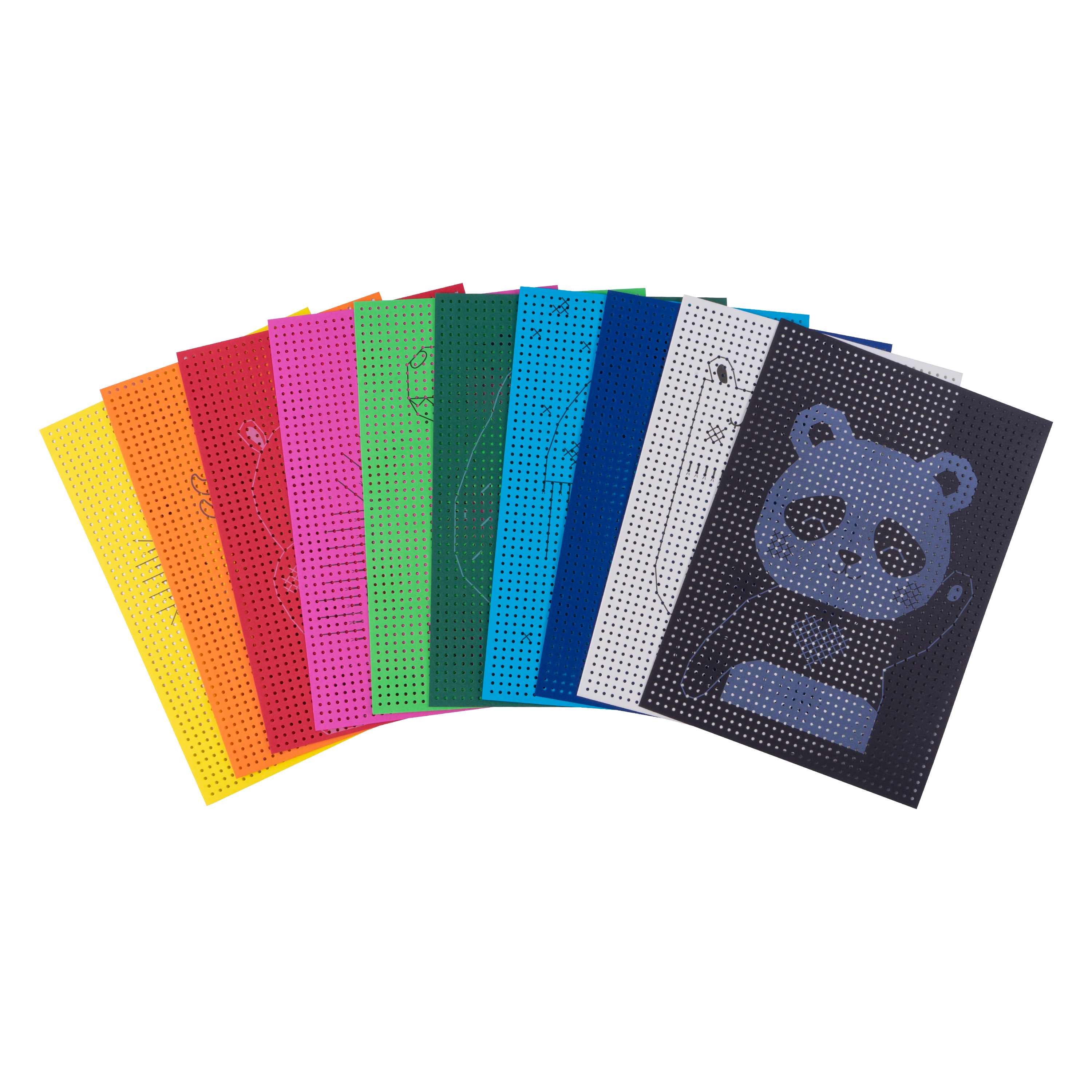 Stickkarton 'Tiere', 40 Blatt, farbig sortiert