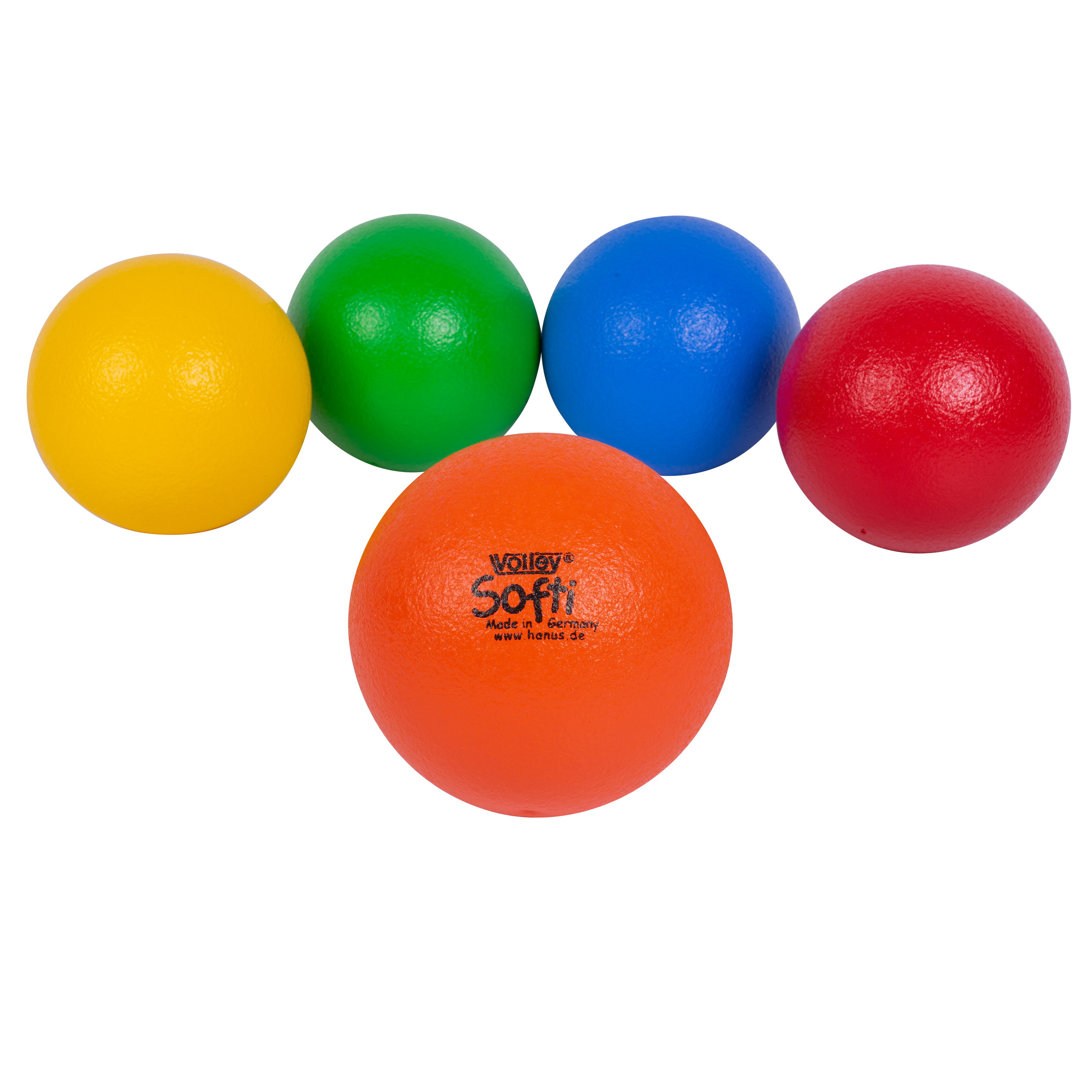 5x rot und 5x gelb 10er Set Softball mit Elefantenhaut Ø ca 16 cm 