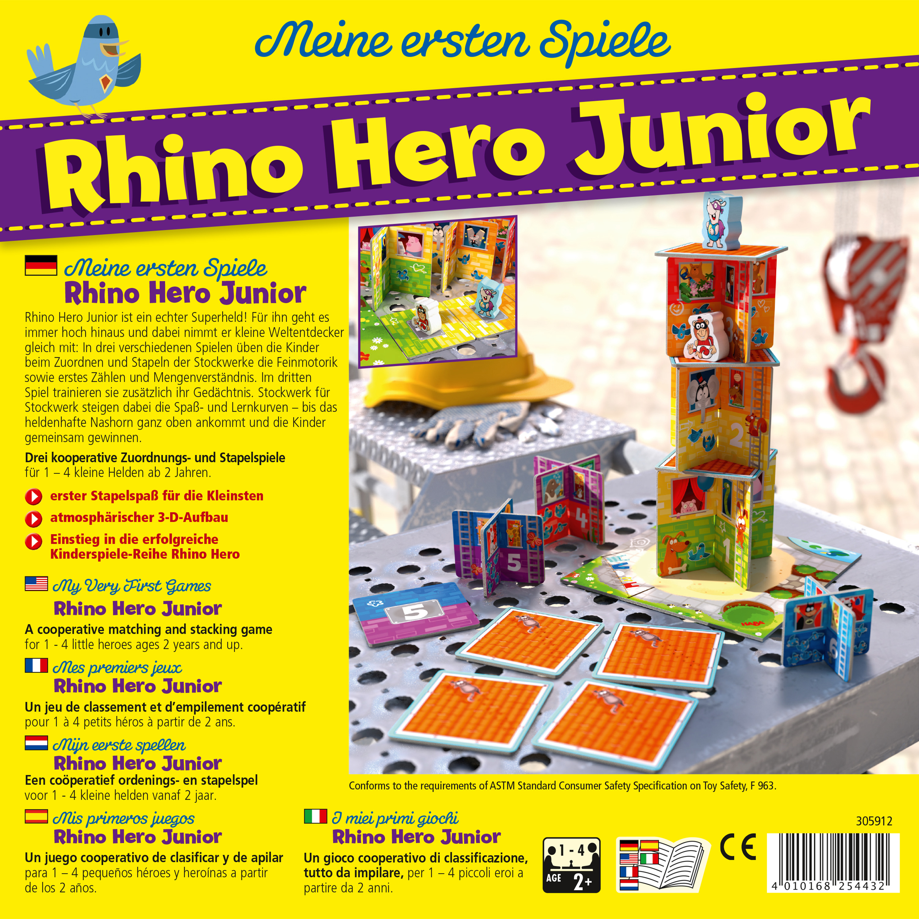 HABA Meine ersten Spiele – Rhino Hero Junior