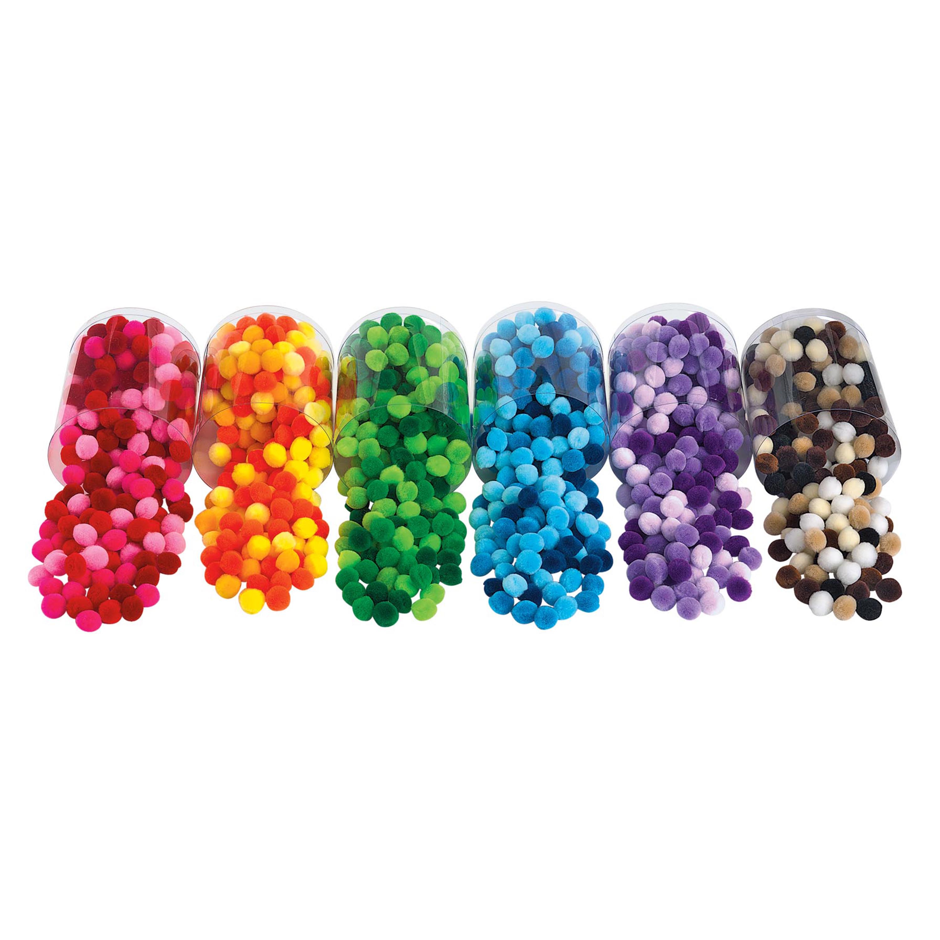 1500 Pompons 'Farbschattierung', 6 Farbtöne, Ø 1,9 cm