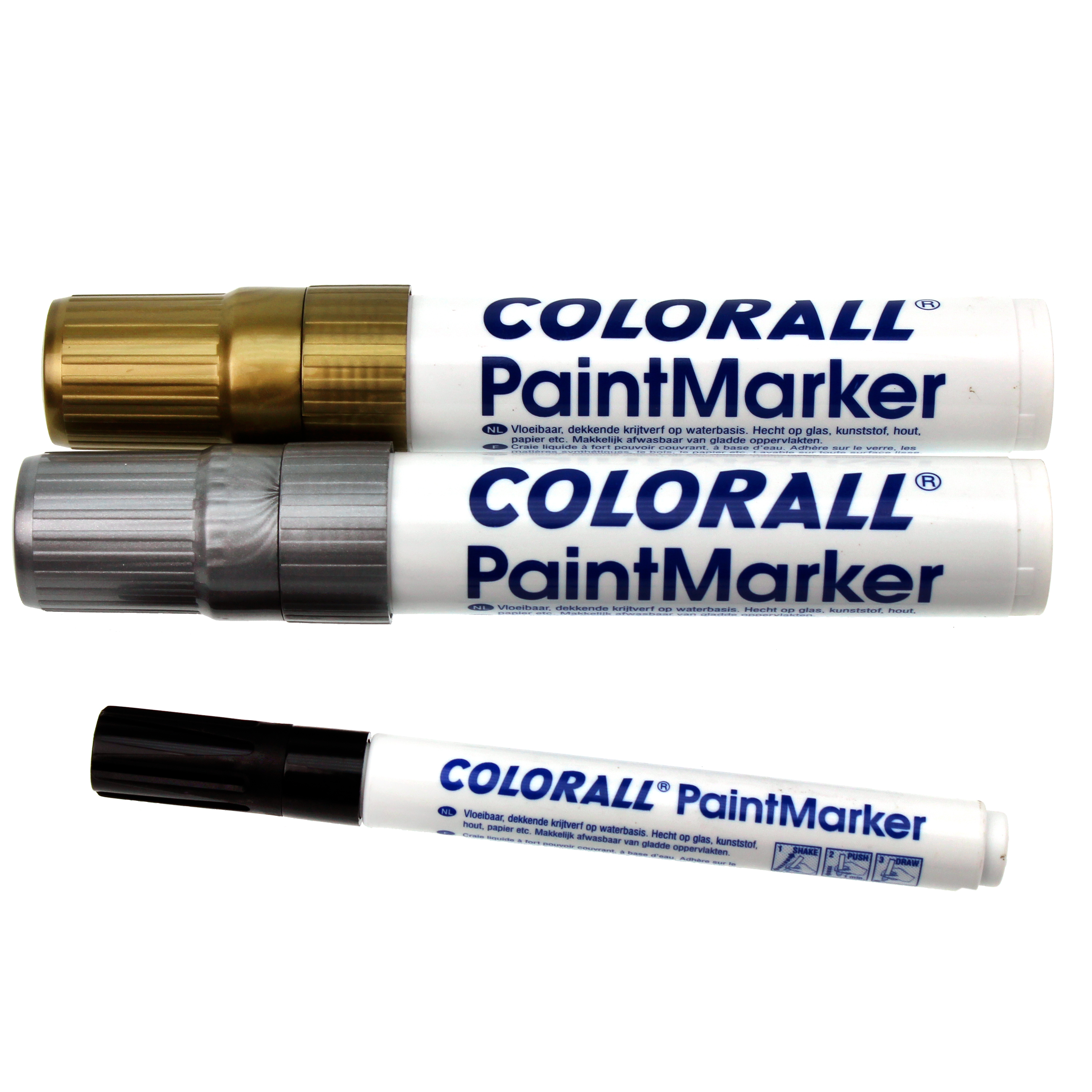 Extra dicke Paint-Marker '3er-Set', silber & gold