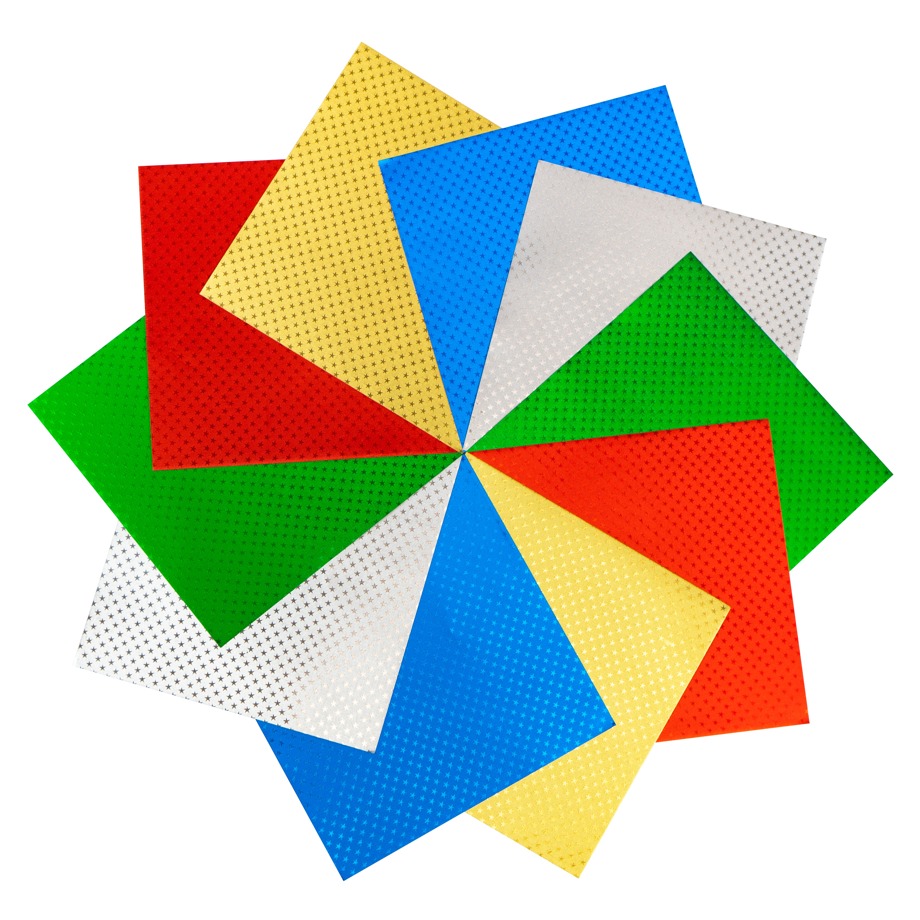 Origami Faltblätter Alufolie, Sternchenprägung, 20 x 20 cm
