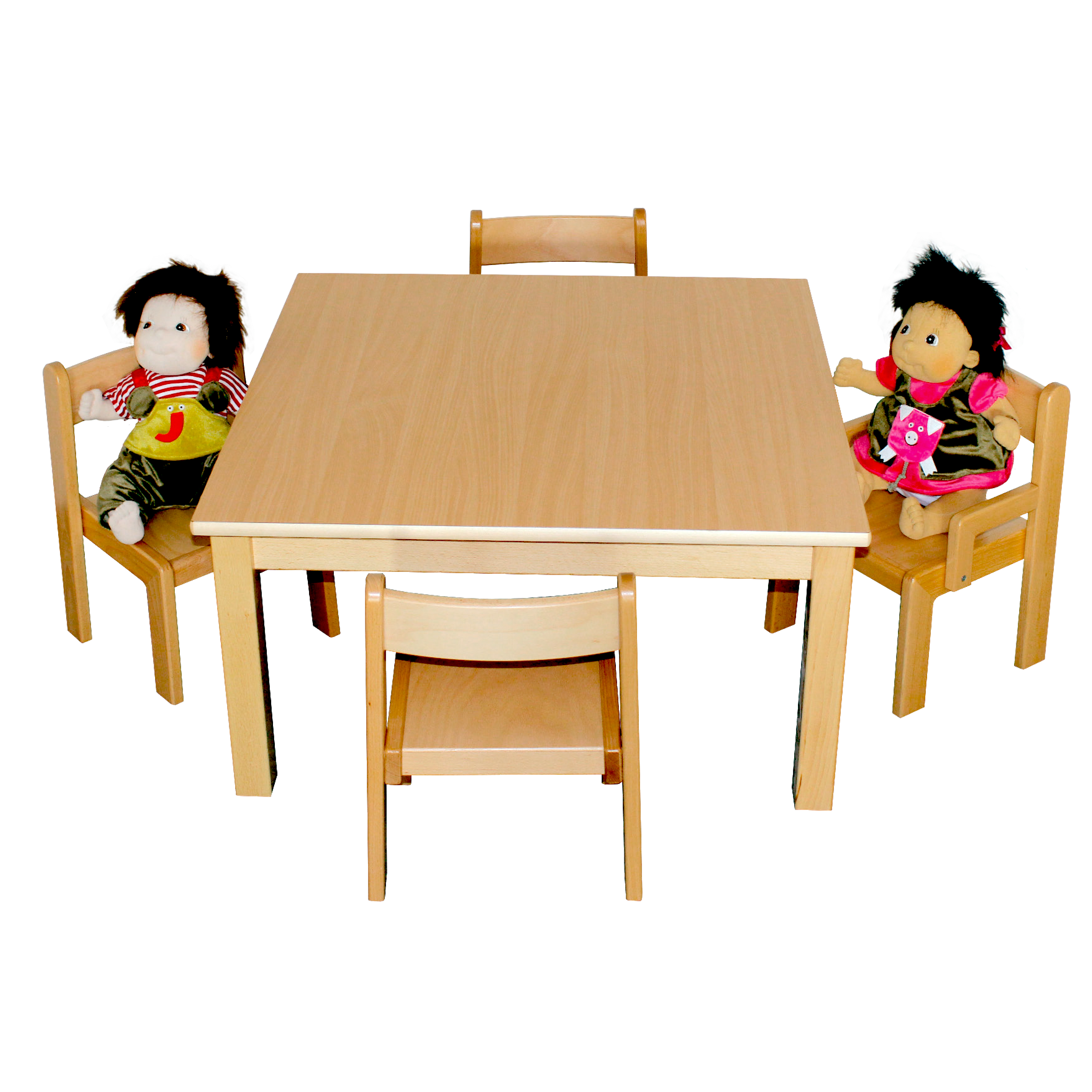 KiGa-Set 7 'JANNIS' Quadrattisch, 4 Stühle