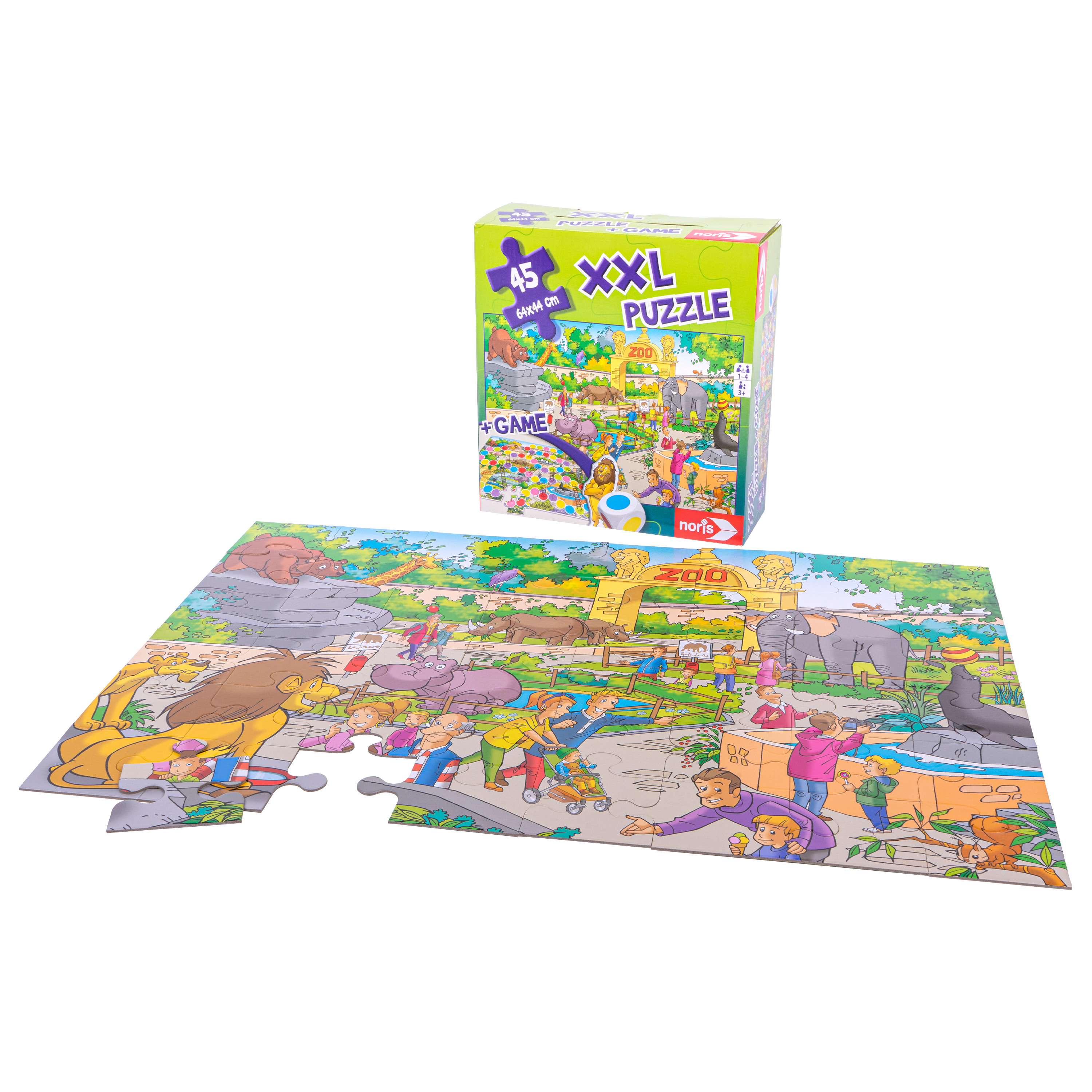 XXL-Puzzle 2in1 'Zoo mit Spiel'
