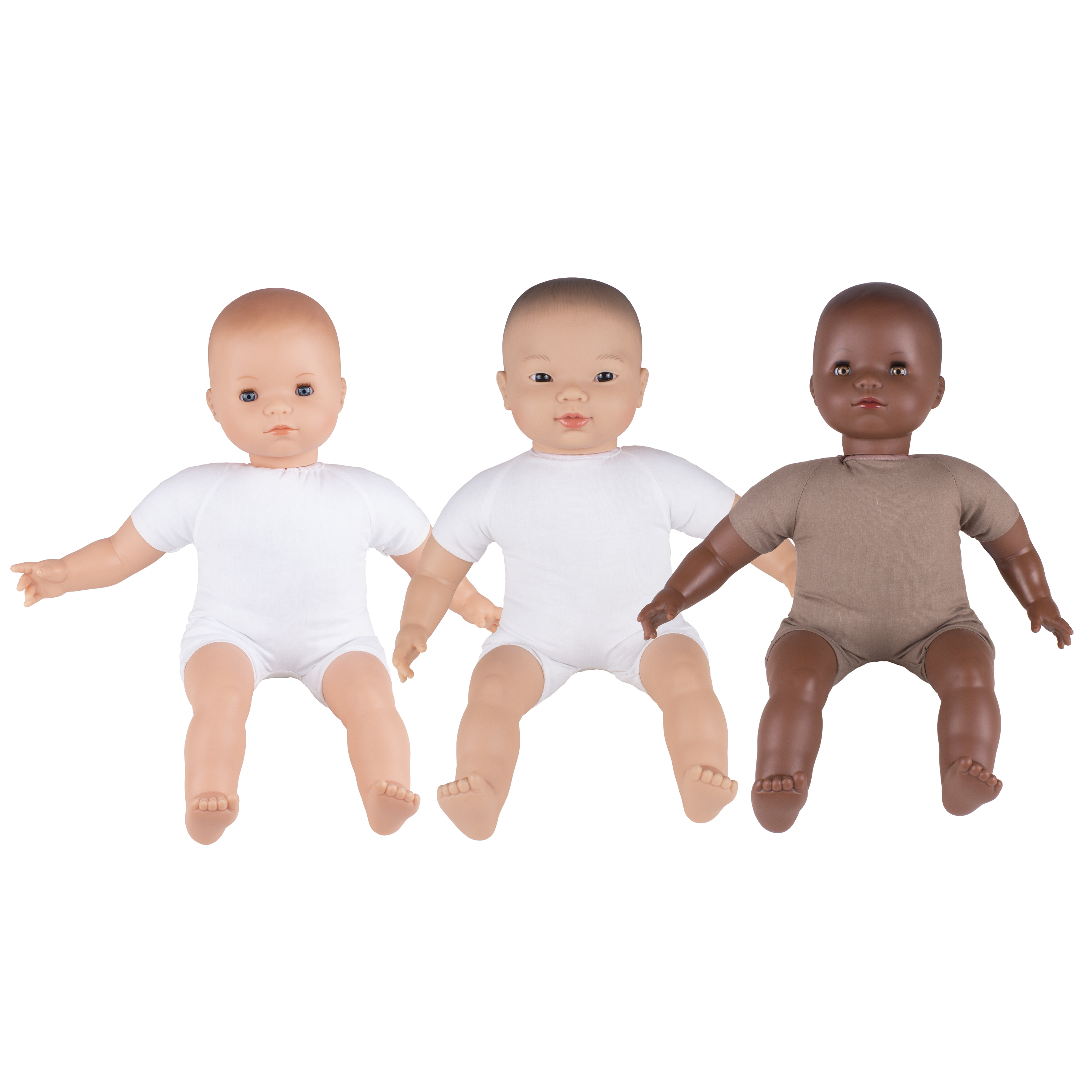 Babypuppen Weichkörper 'ohne Haare' 3er-Set, 40 cm