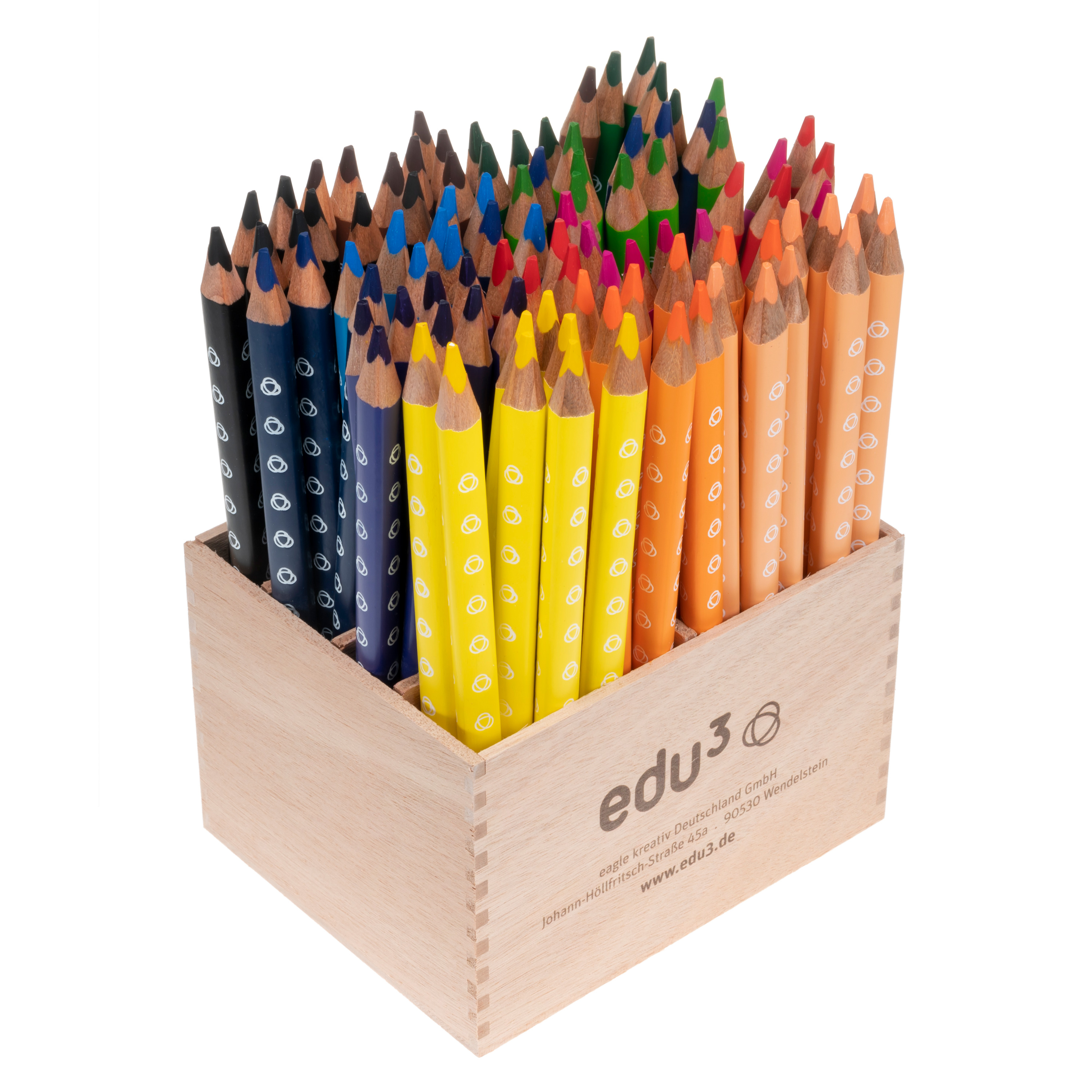 edu³ Basic Jumbo Tri '96er-Holzaufsteller', 12 Farben