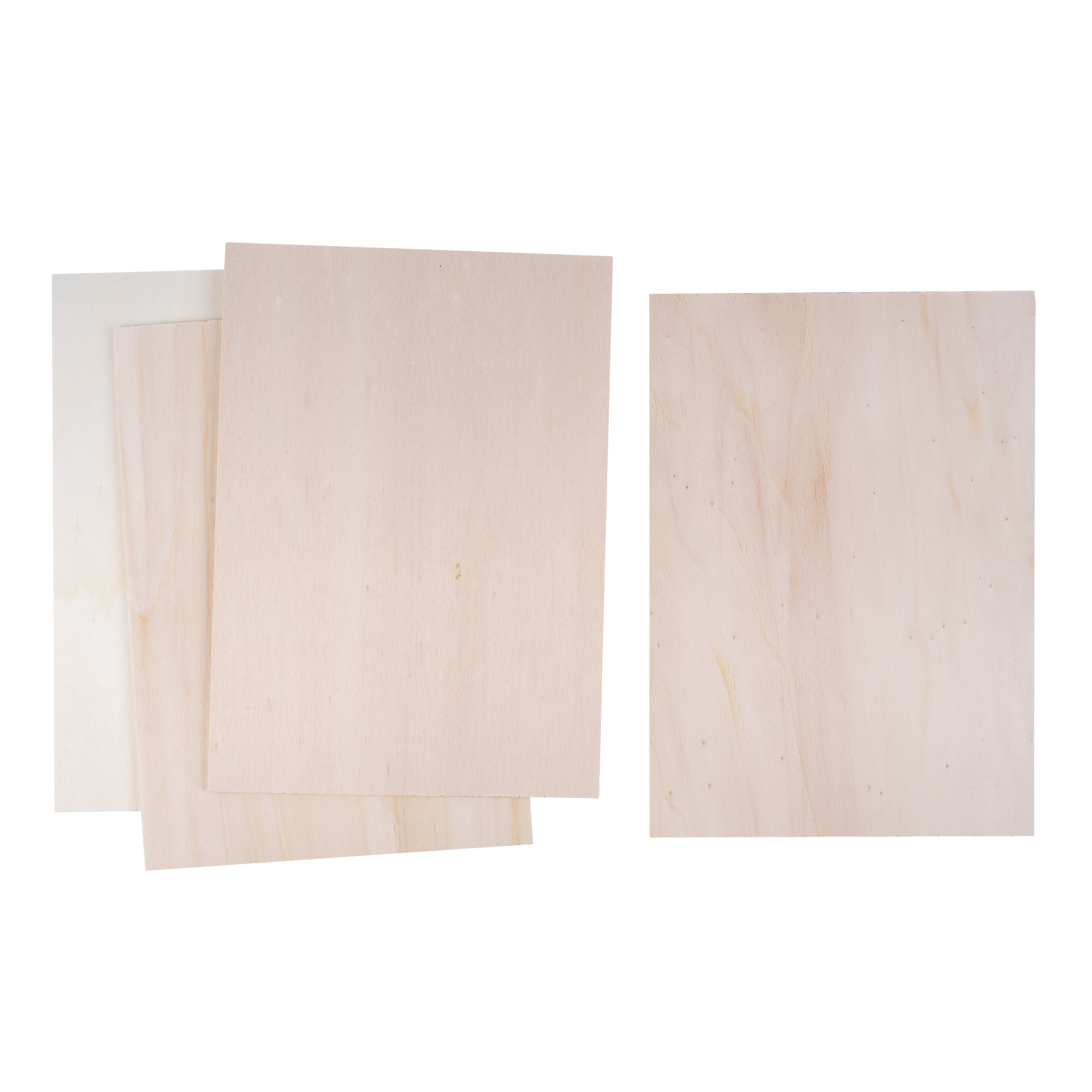 Pappel-Sperrholzplatten DIN A4-Format, 4 Stück