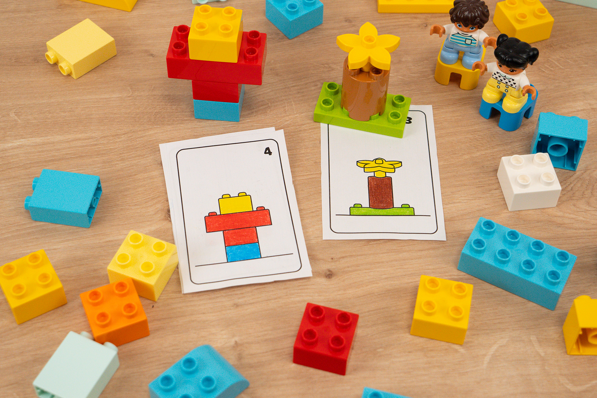 Lego bauen nach Vorlage - Ausmalbild - Konturenbild