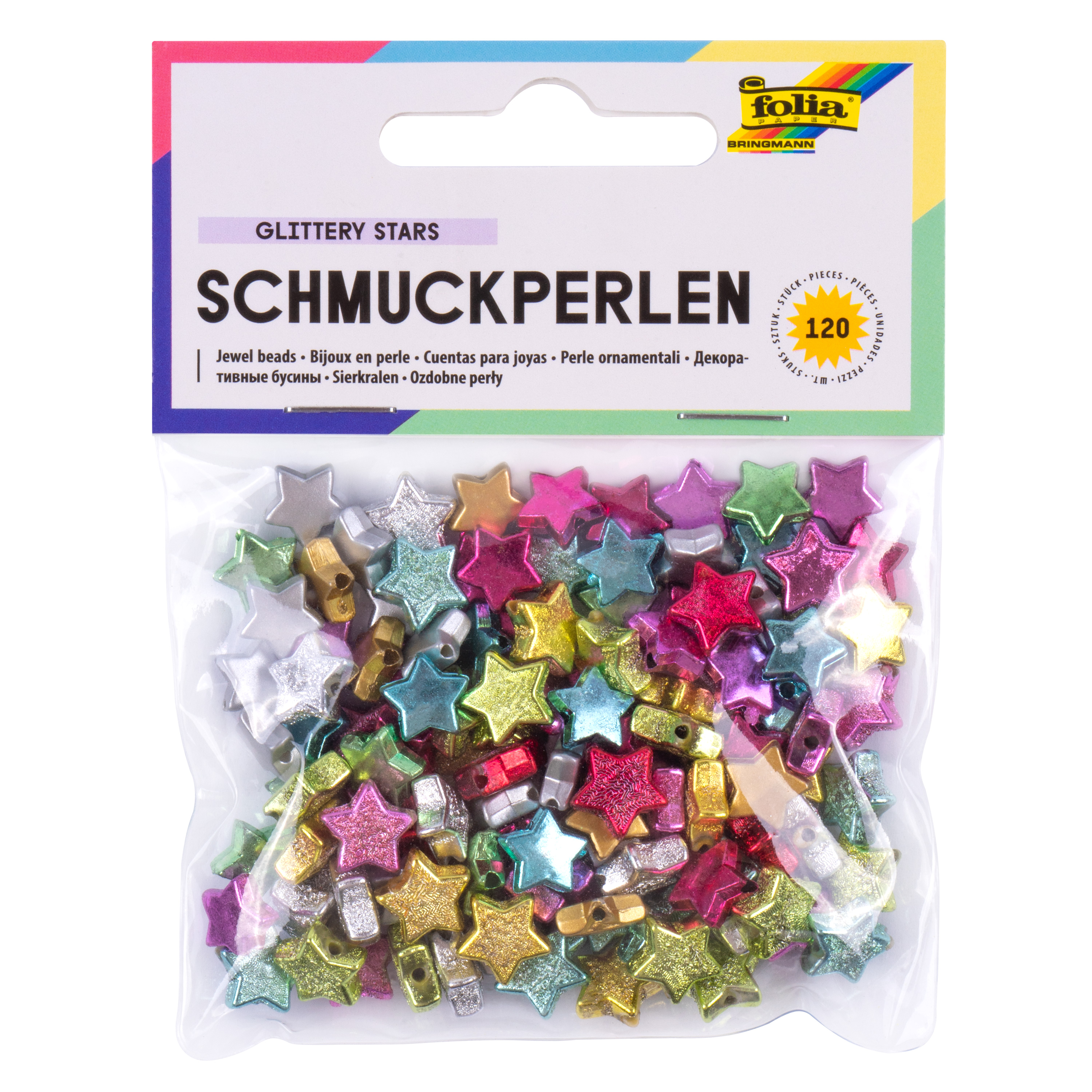 Schmuckperlen 'Sterne', 120 Stück, Ø 1 mm