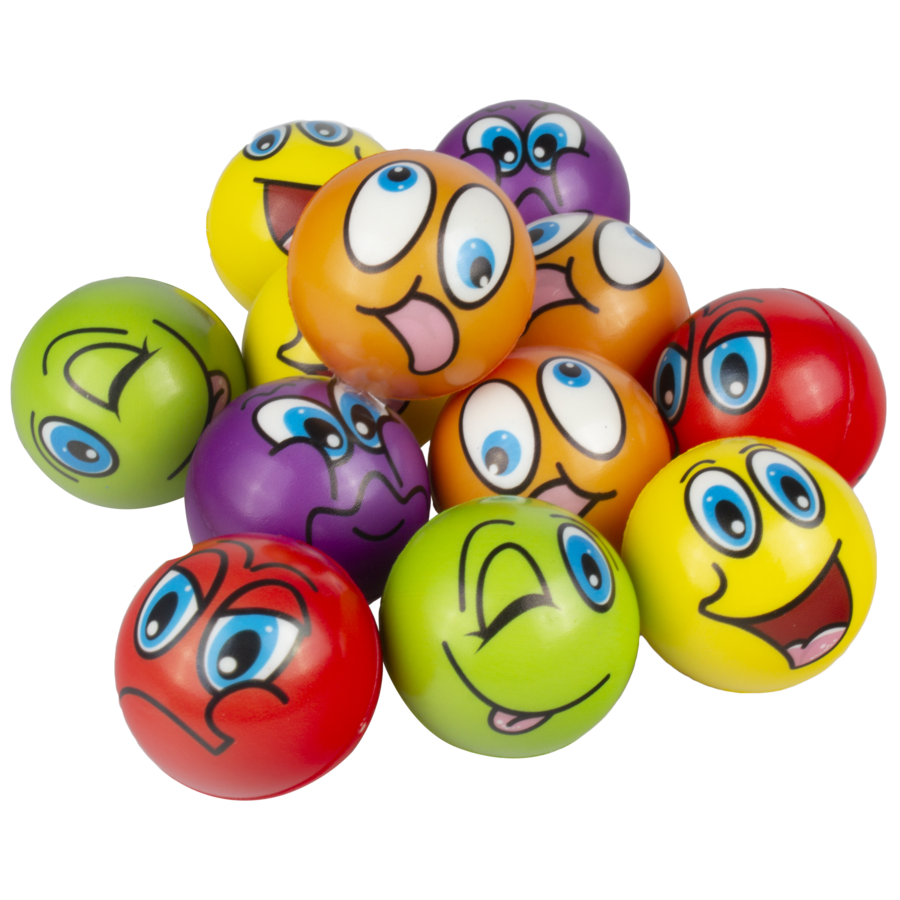12er-Set Antistressball 'Happy Face', Ø 6 cm