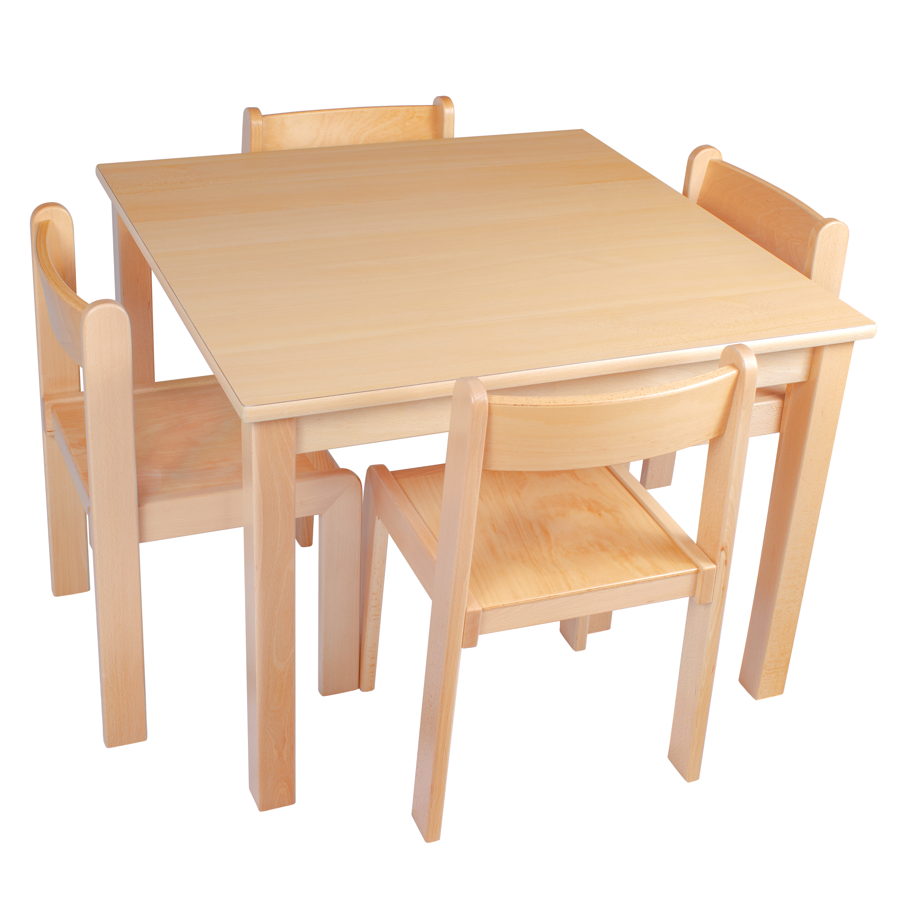 KiGa-Set 1 'JANNIS' Quadrattisch, 4 Stühlen