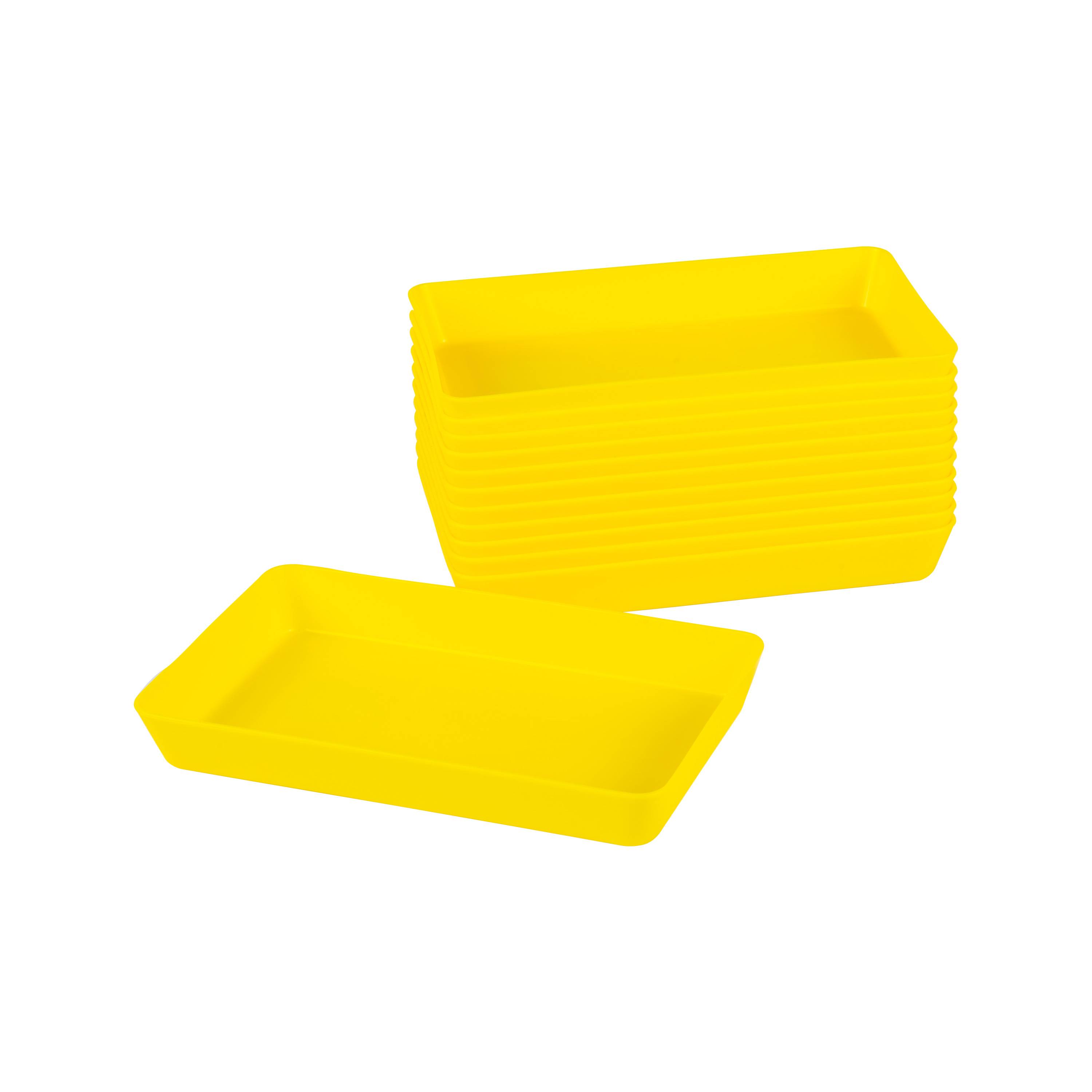 12 kleine Materialschalen 'gelb', 17 x 10,5 cm