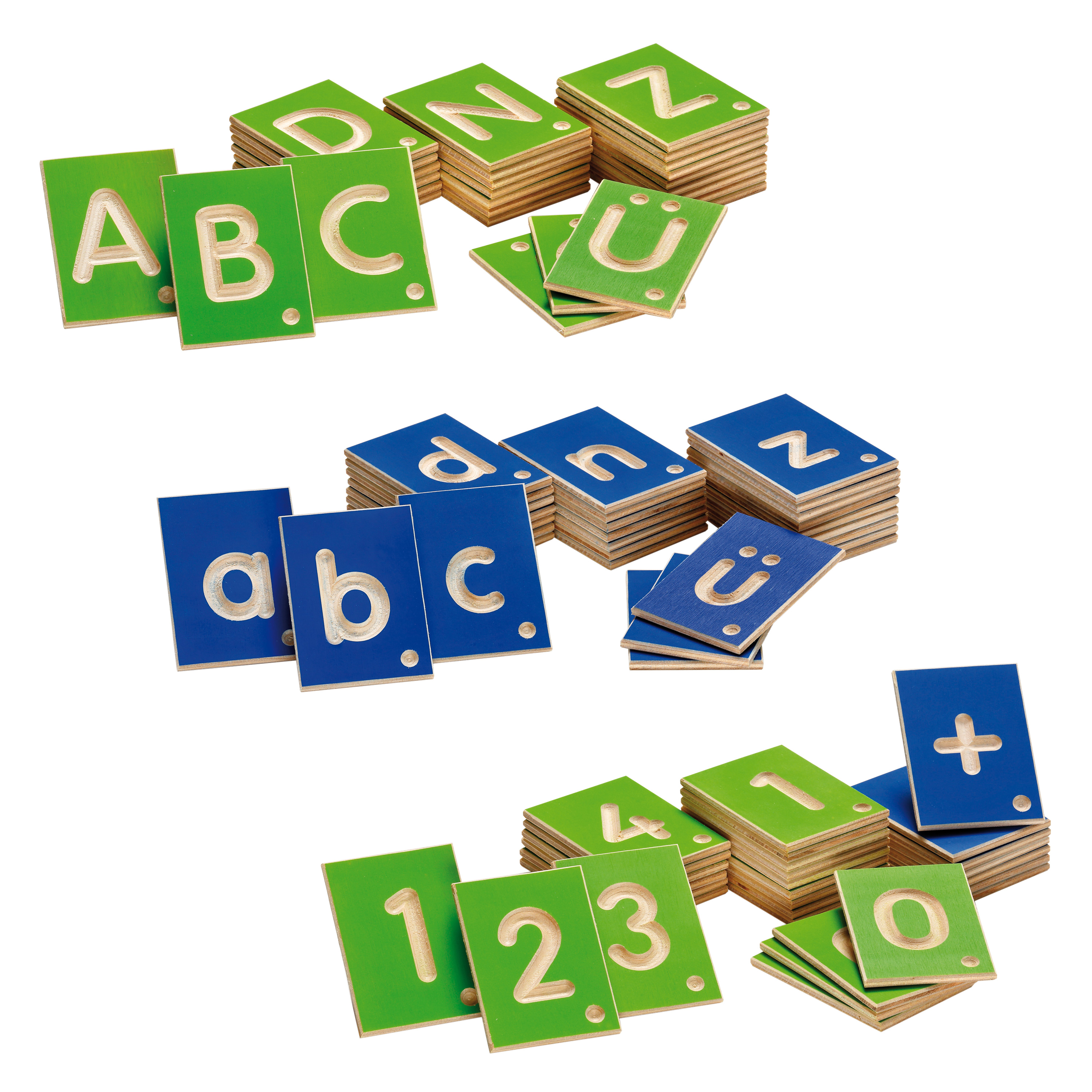 Erzi Lernspiele 'Buchstaben & Zahlen', 3er Set