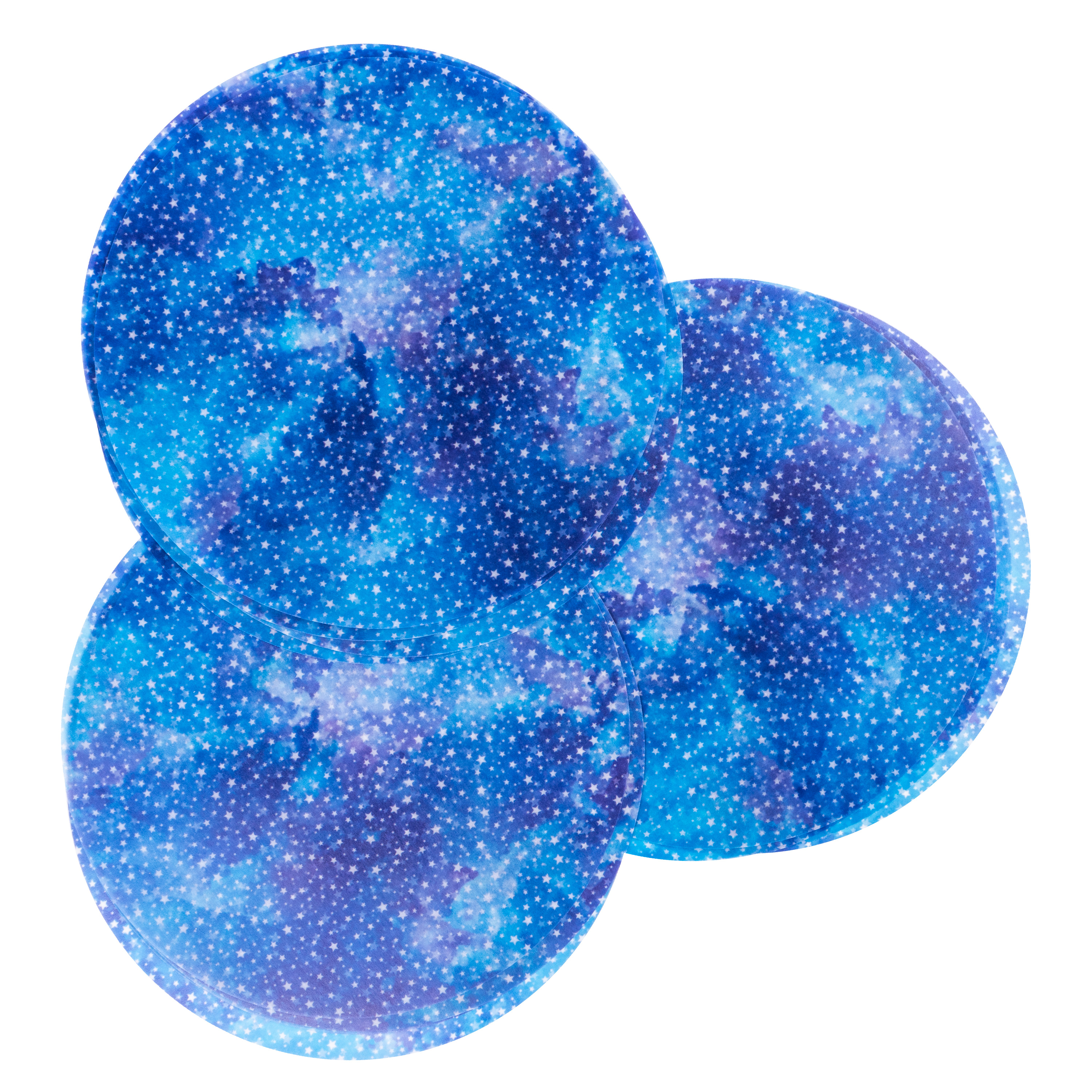 Runde Laternenzuschnitte 'Sternennacht blau' Ø 17,5 cm