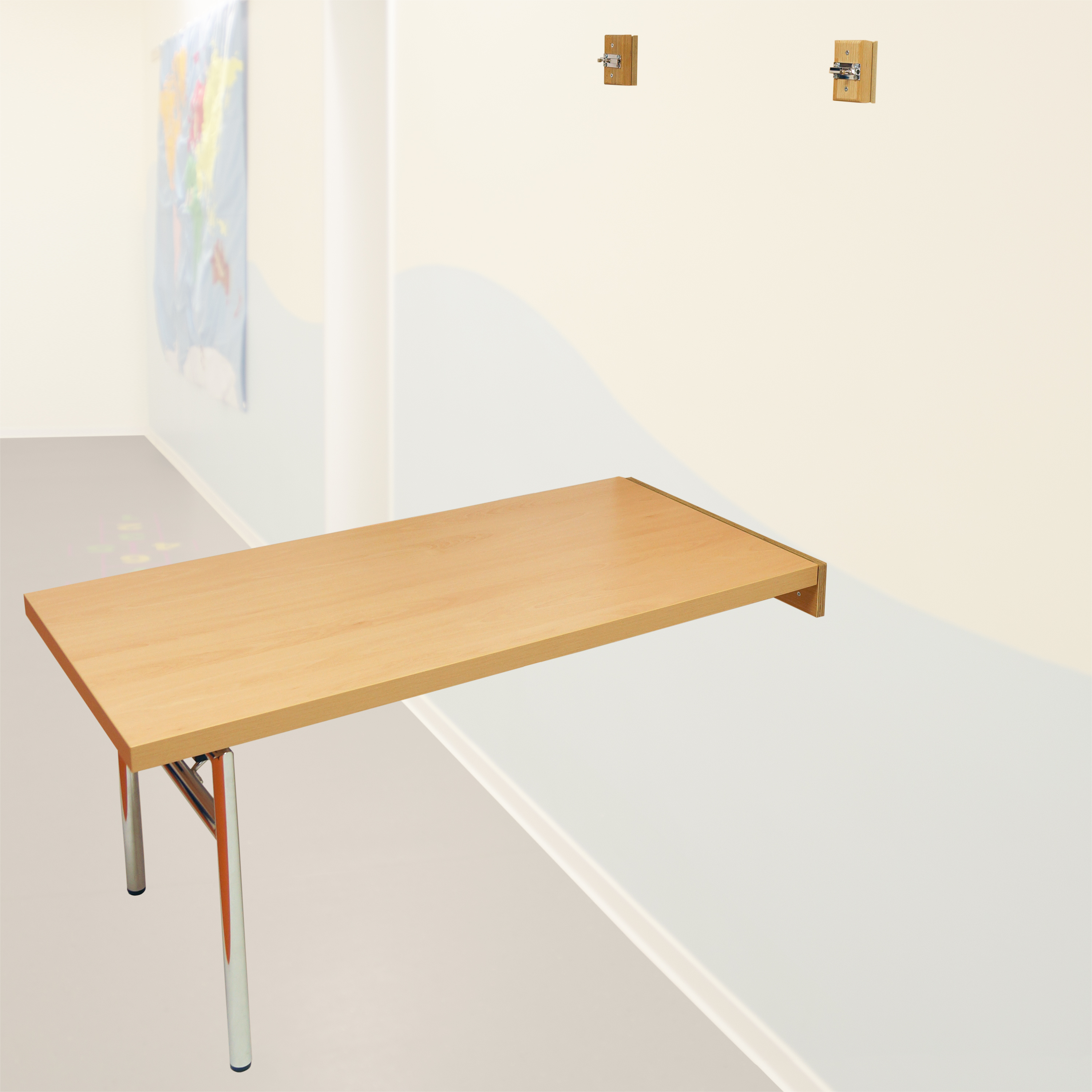 Wandklapptisch, 120 x 60 cm, Tischhöhe 40 cm