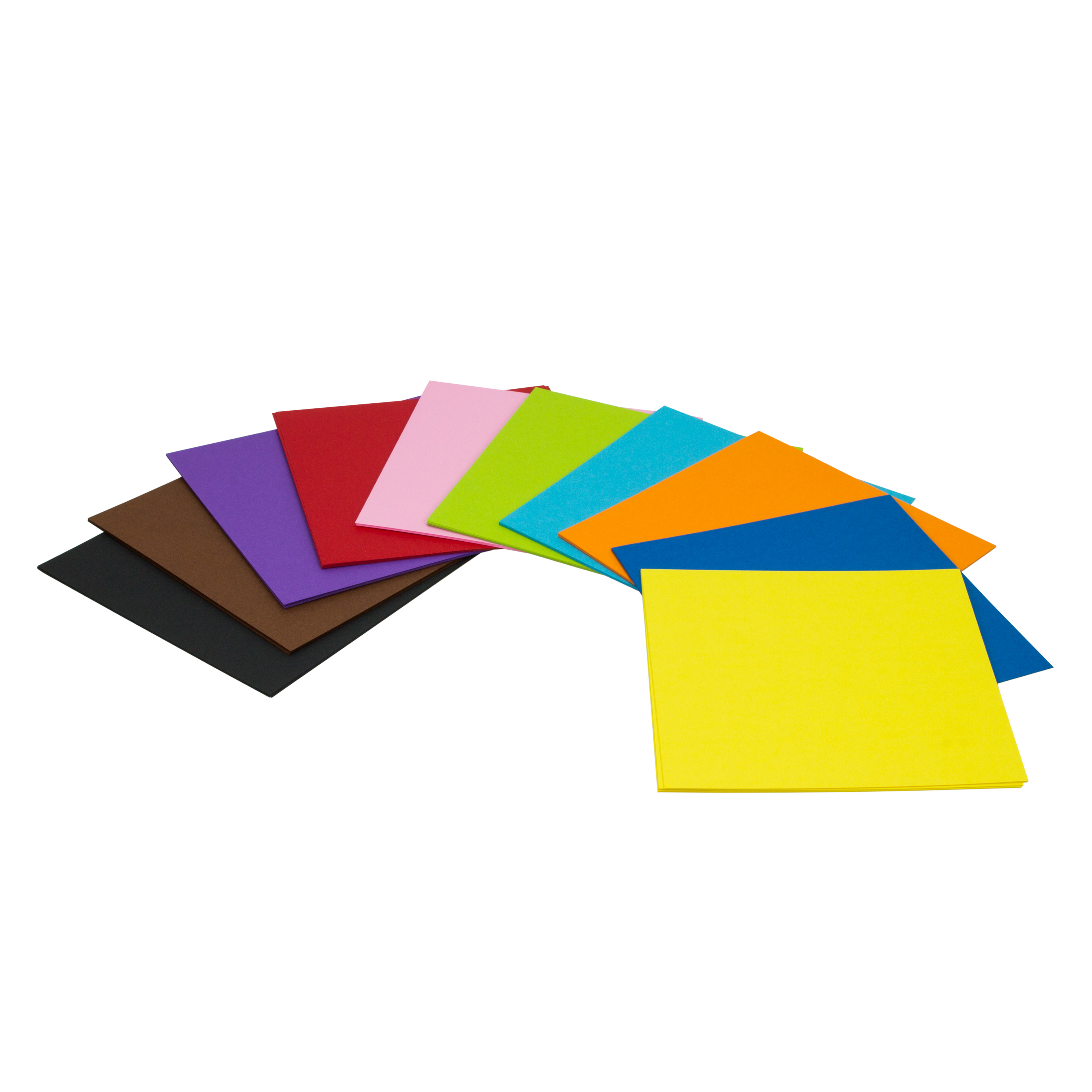 Faltblätter Tonpapier, 10 Farben, 15 x 15 cm