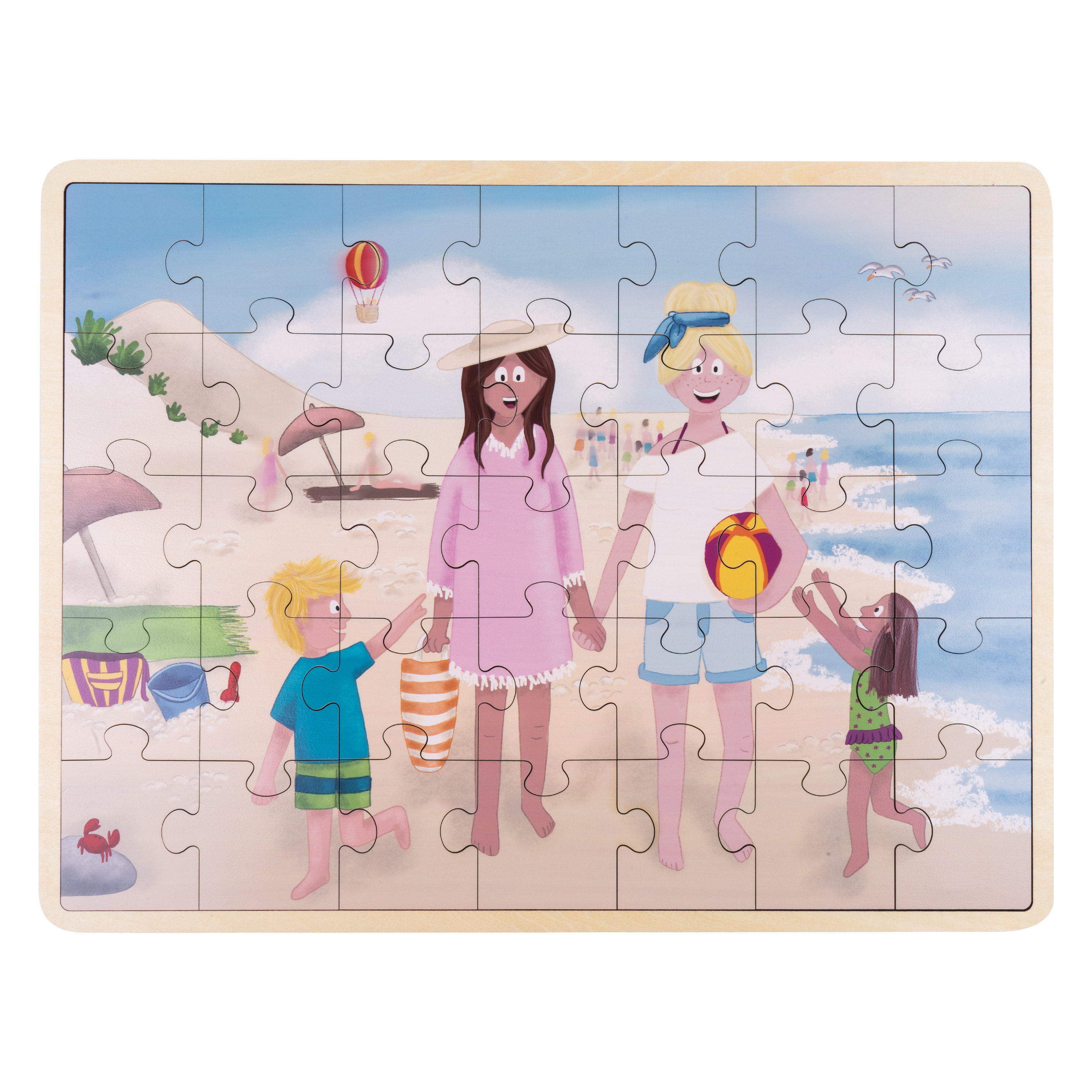 Alltagspuzzle 'Strand: Sie und Sie Familie'