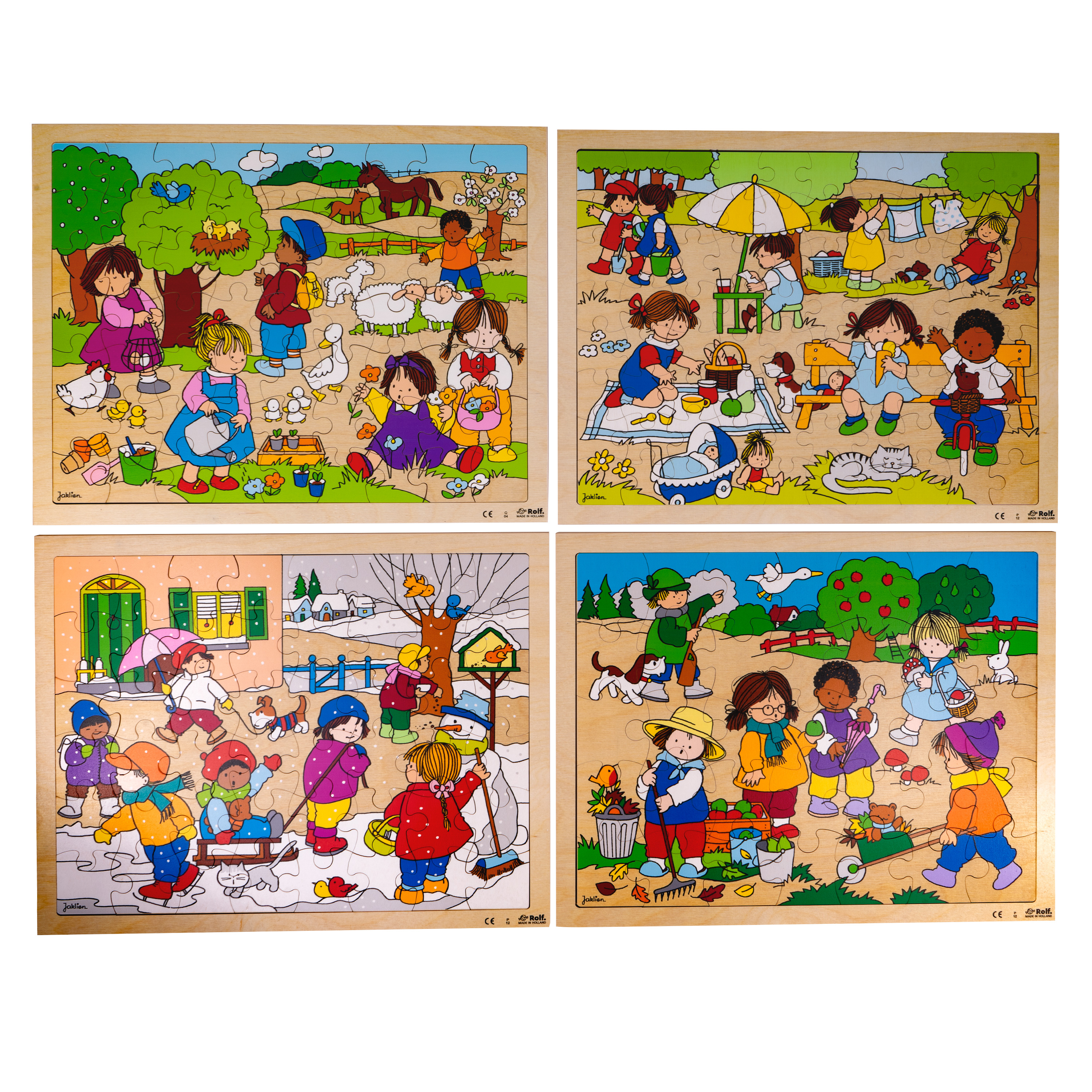 Rahmenpuzzle-Set 'Jahreszeiten 2', 4 Puzzles aus Holz