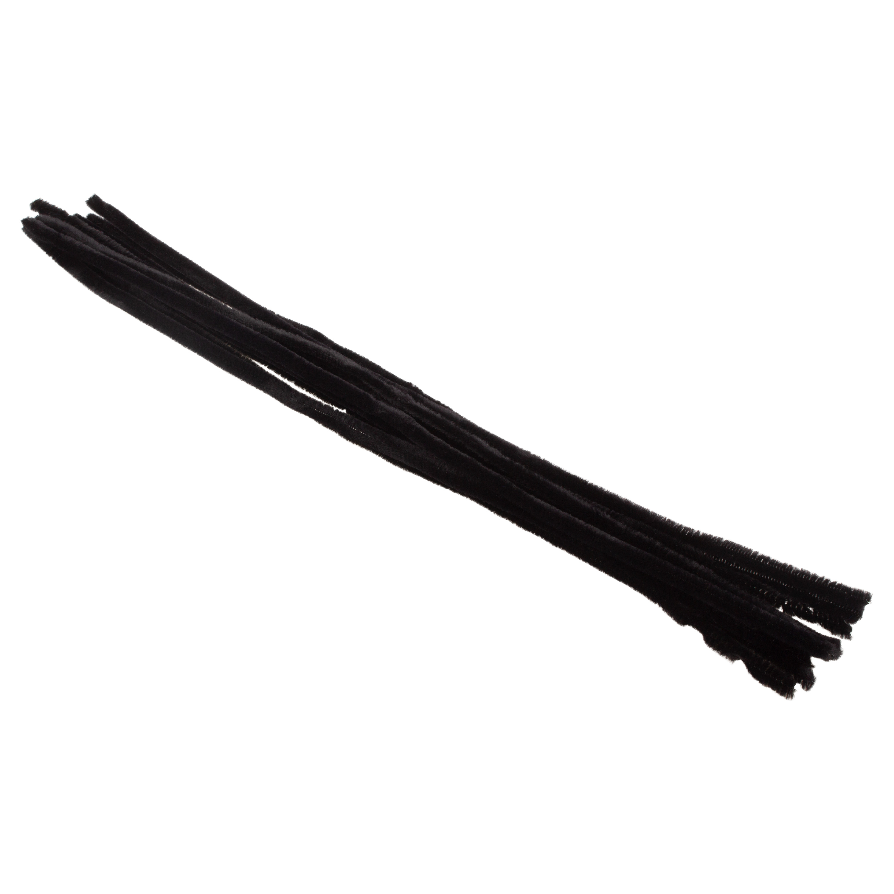 Pfeifenputzer schwarz, 10 Stück, L: 50 cm