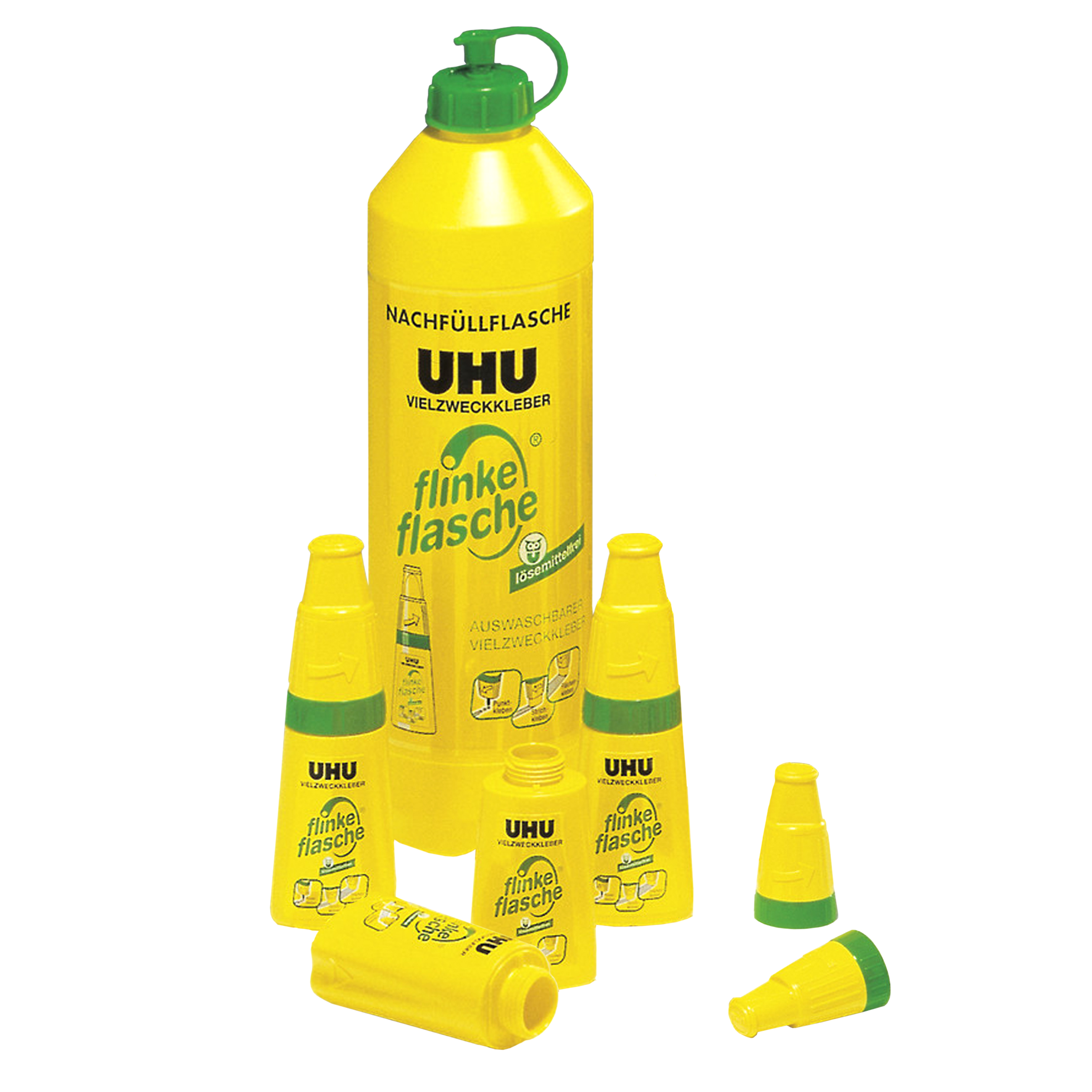 UHU 'Flinke Flasche', Einzelflasche inkl. 4 Leerflaschen