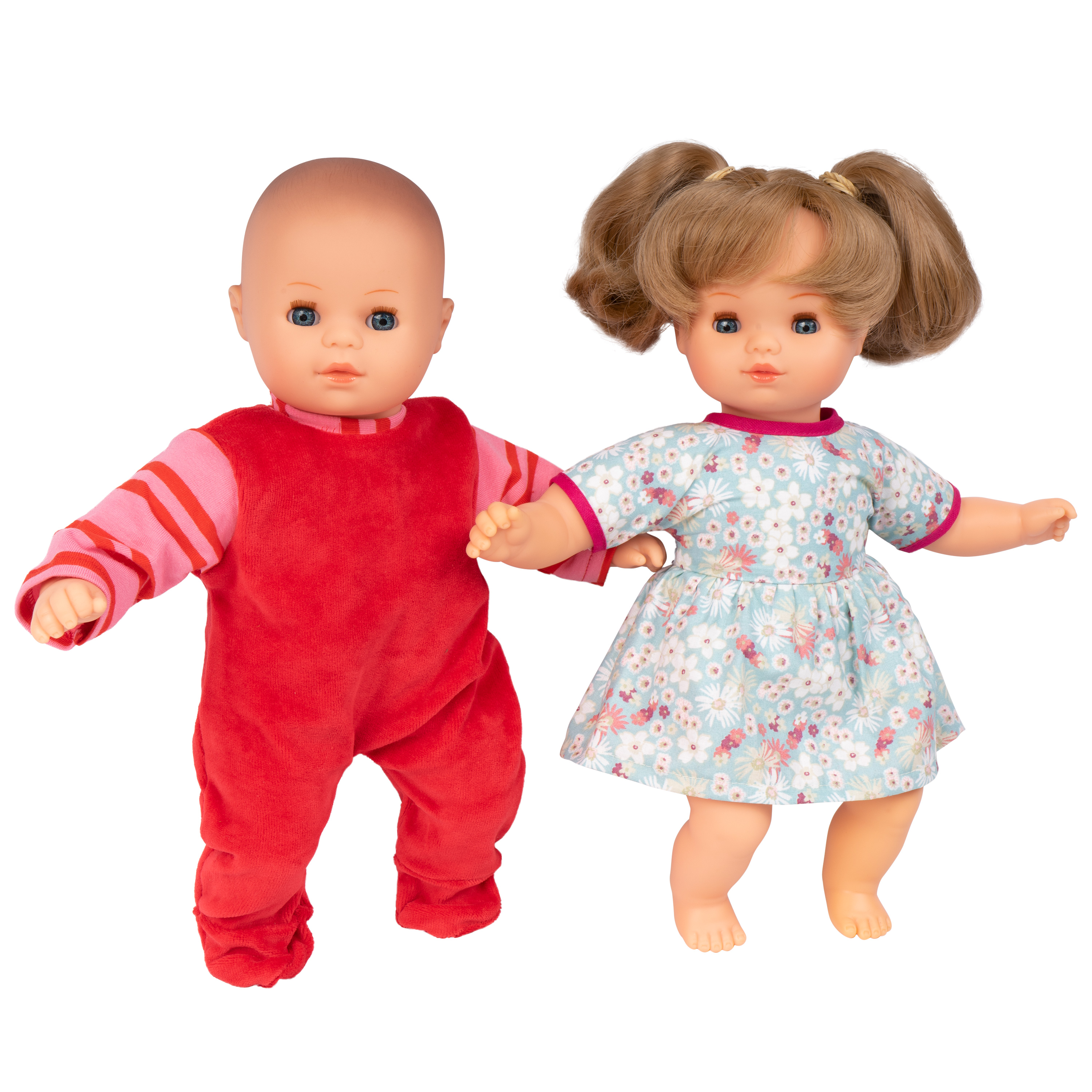 Babypuppe Weichkörper Junge + Mädchen 'Jora und Leni', 30 cm