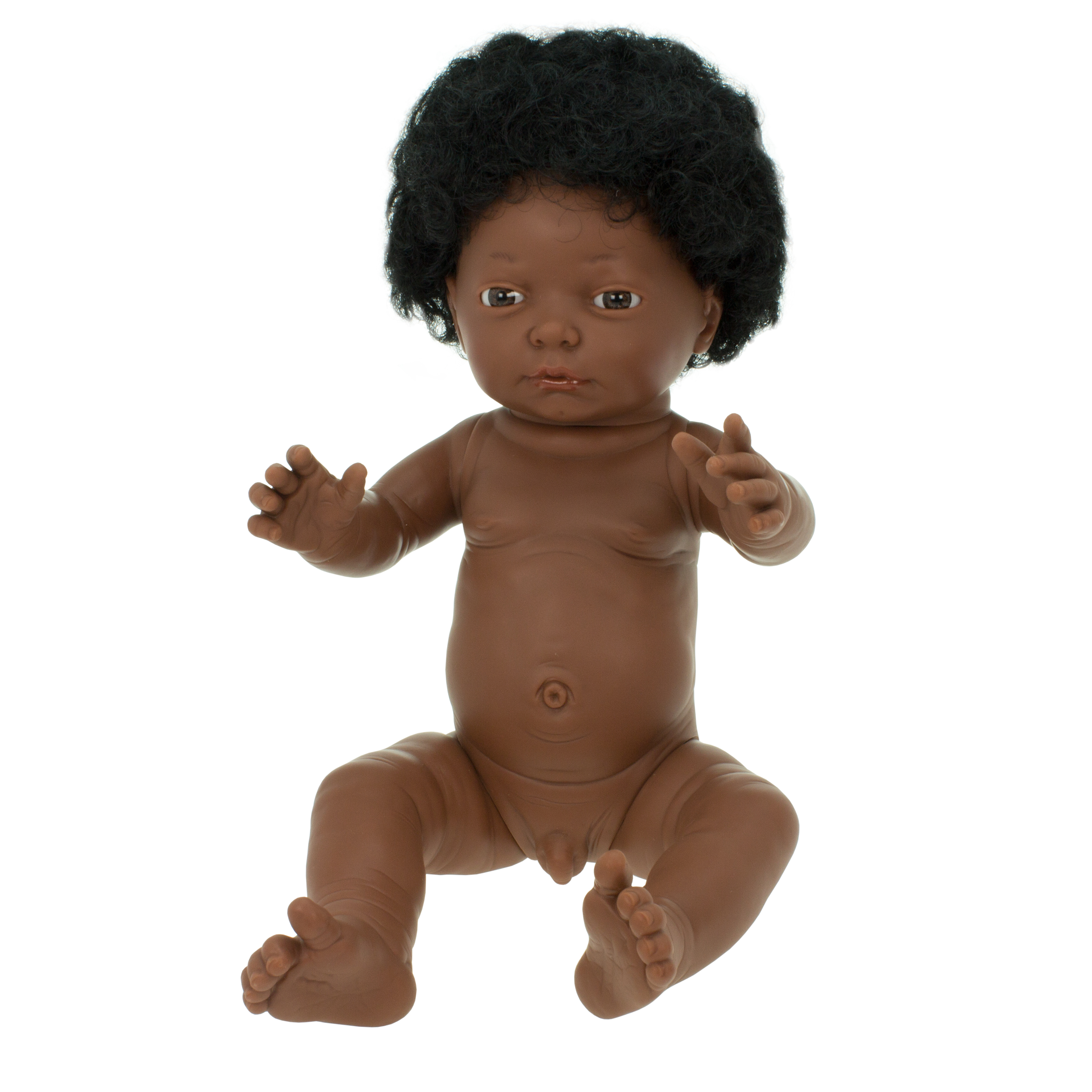 Babypuppe Junge mit Haaren 'Johann', 42 cm
