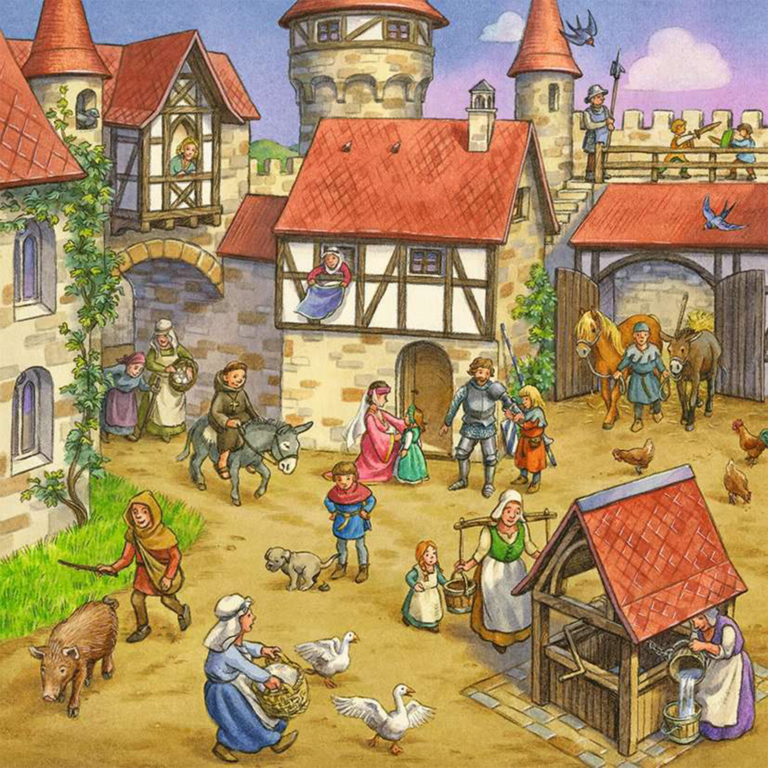Ravensburger Puzzle 3x49 'Ritterturnier im Mittelalter'