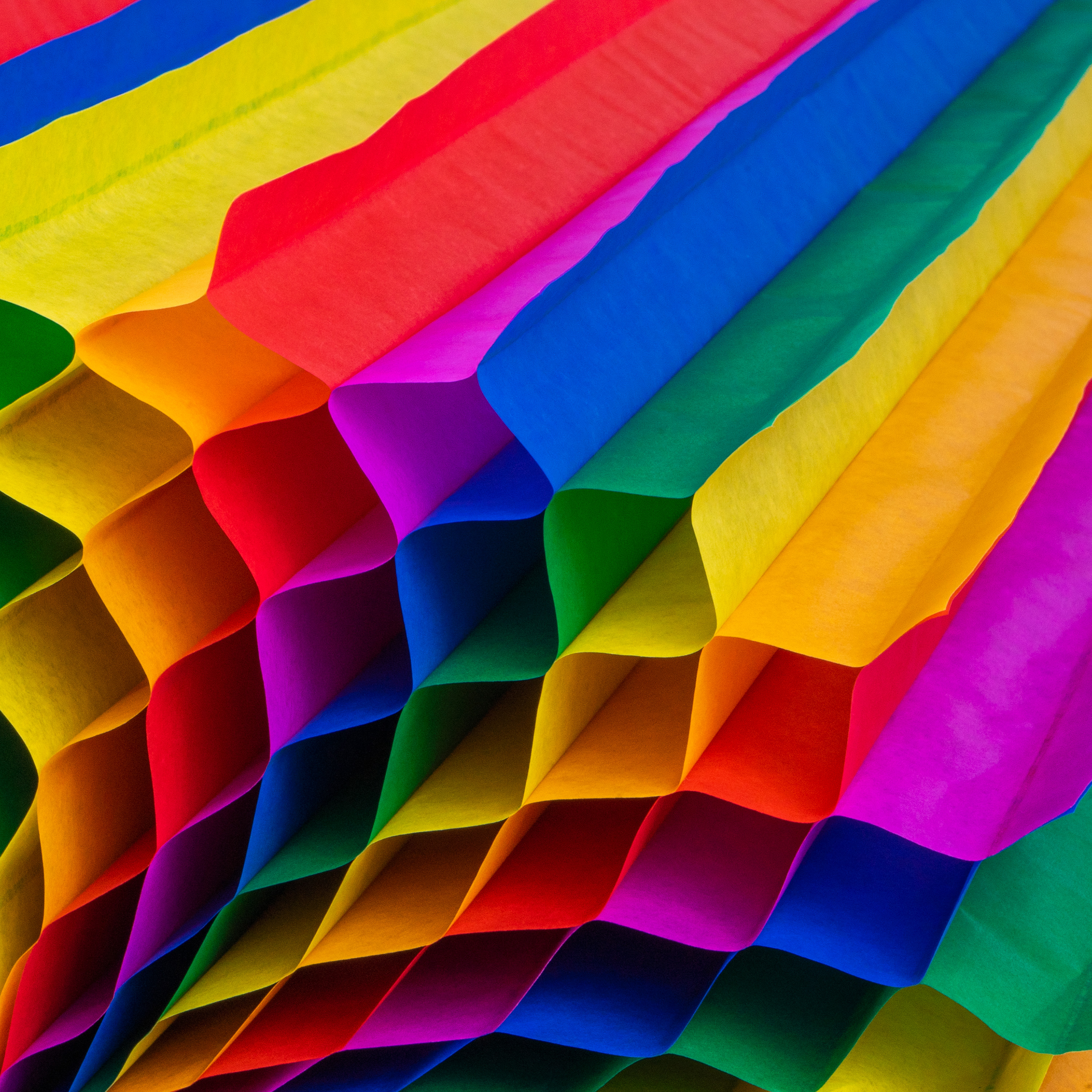 Wabenpapier Regenbogenfarben, 34,5 x 49,5 cm