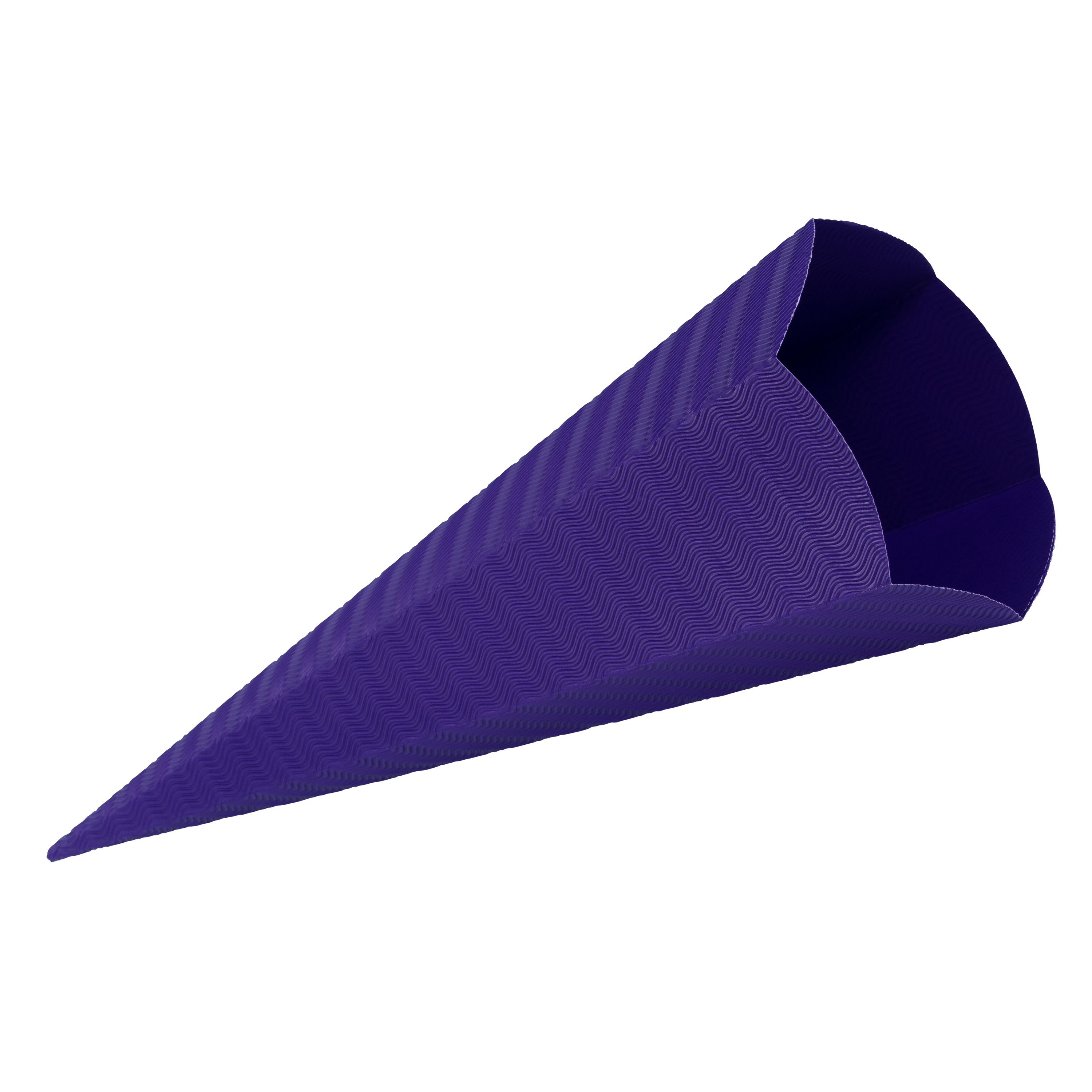 Schultüten-Rohling 3D-Wellpappe, 1 Stück, violett
