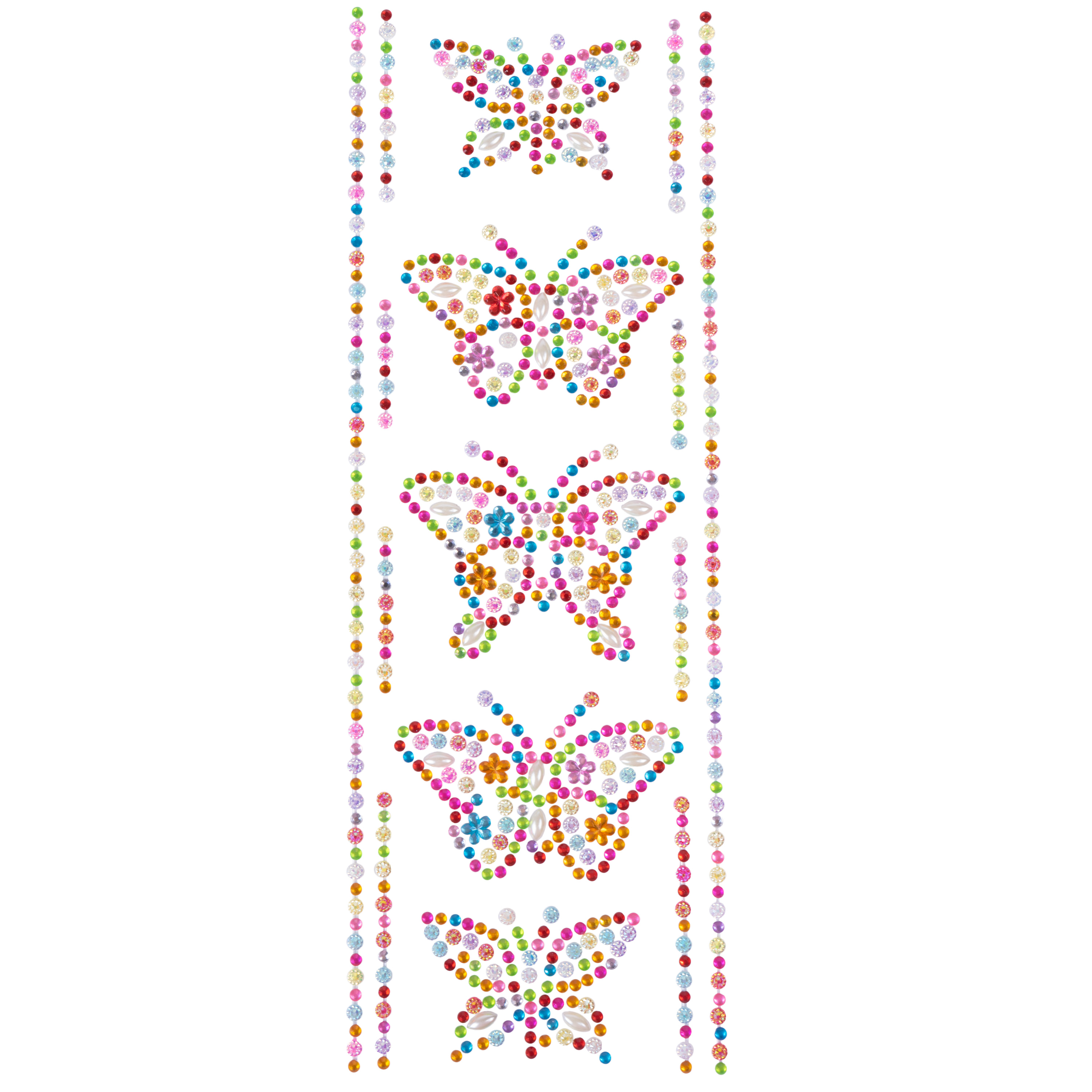 Glitzersticker 'Bunte Schmetterlinge', 1 Bogen
