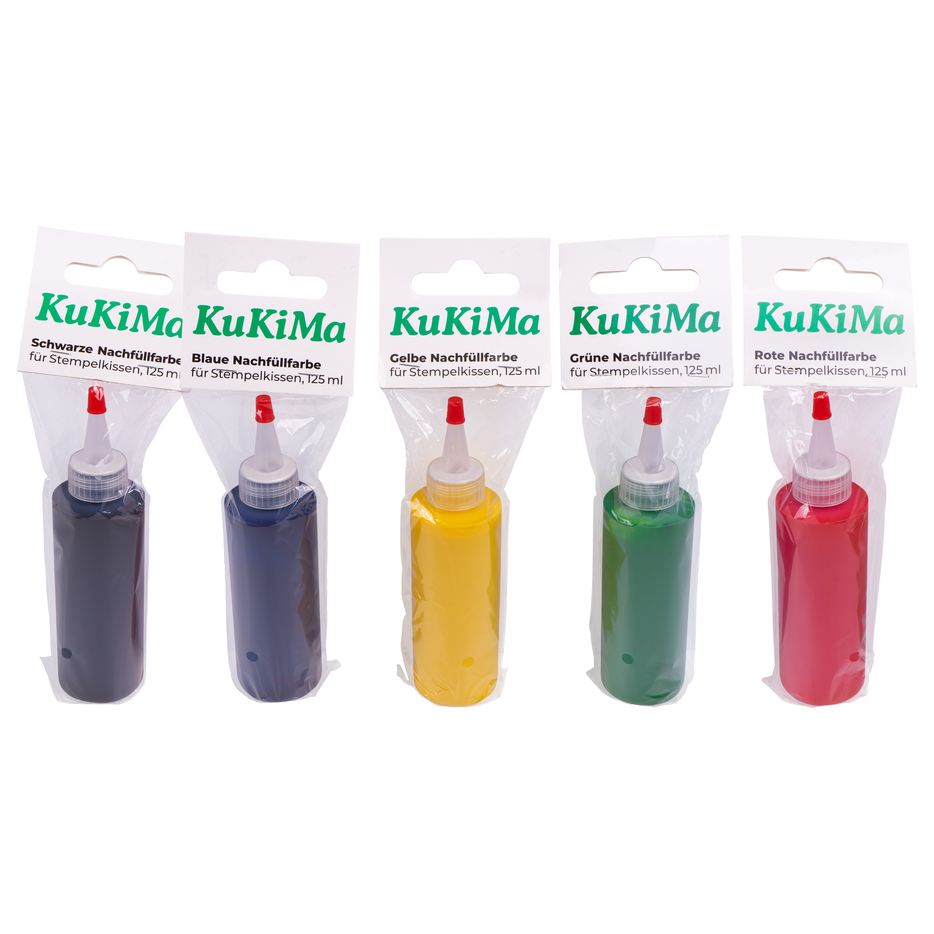 KuKiMa Schwarze Nachfüllfarbe für Stempelkissen, 125 ml