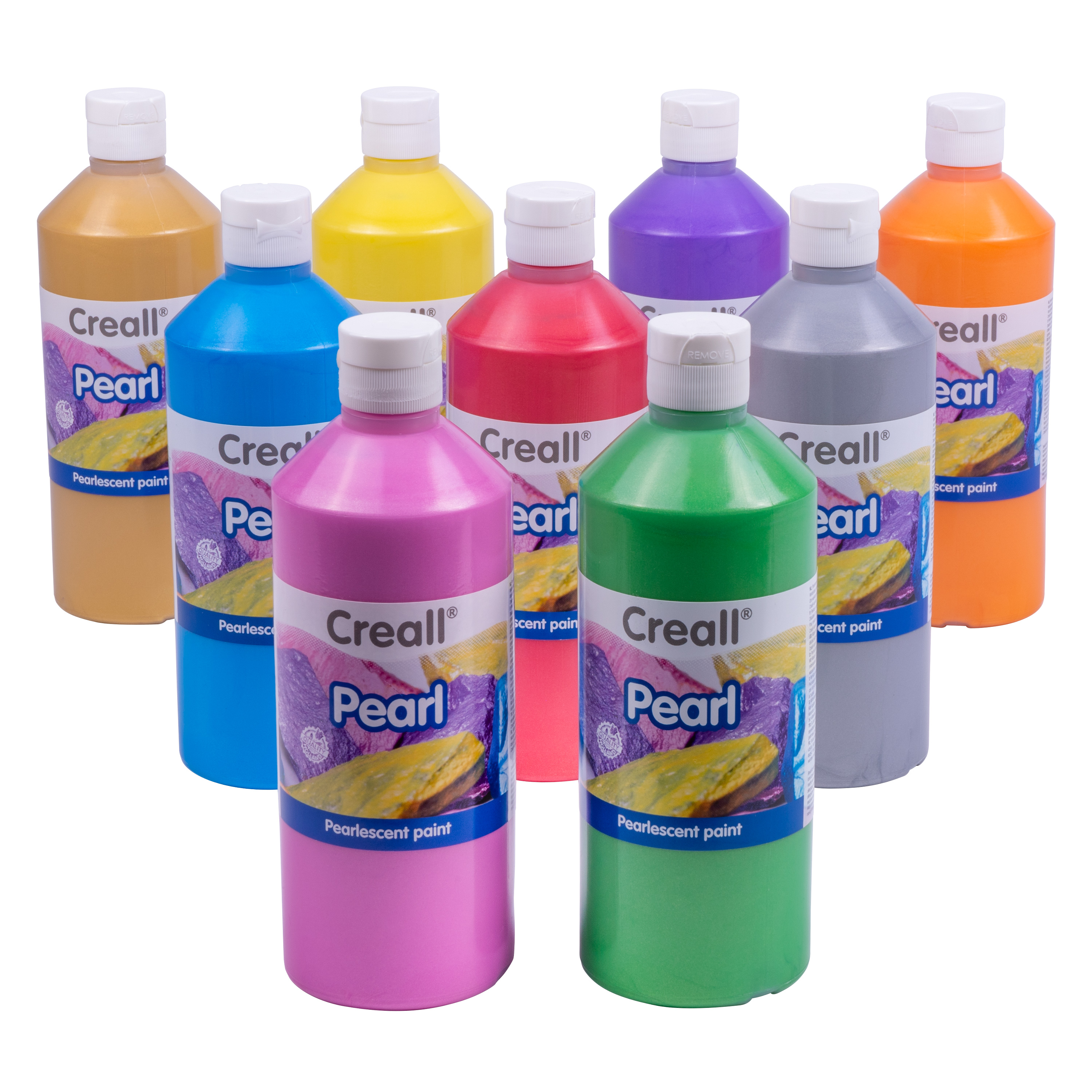 Creall Pearl Effektfarbe 'Komplett-Set', 9 Farben à 500 ml