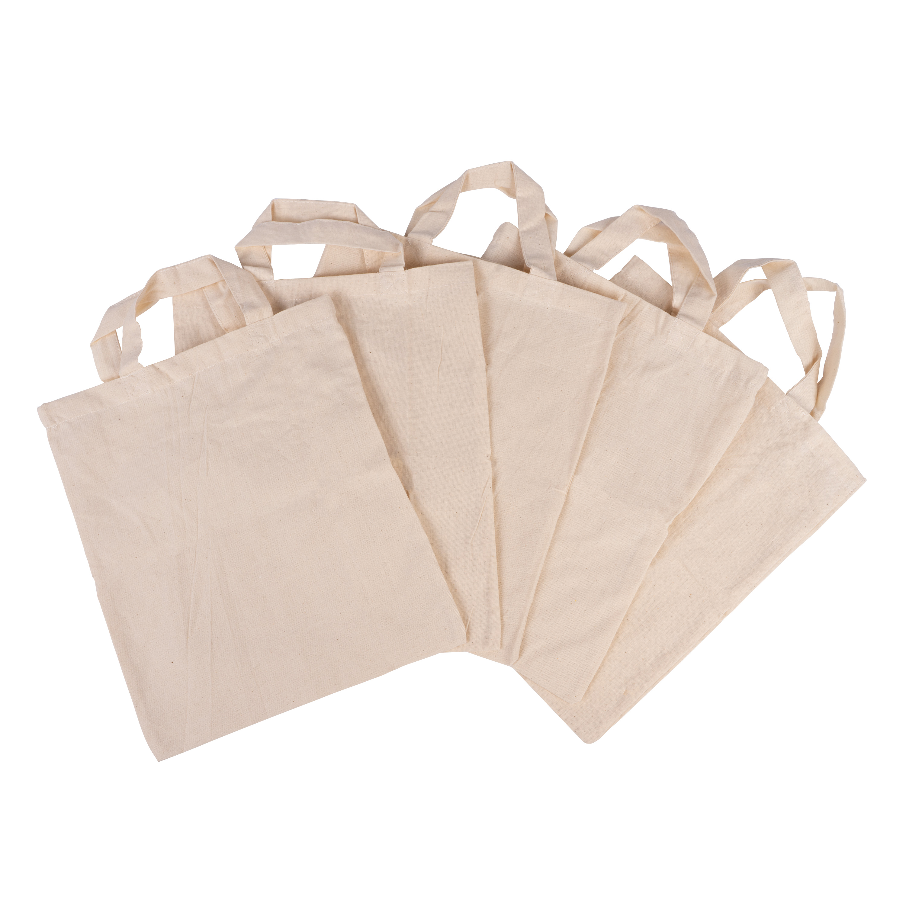 Baumwolltragetaschen 'Blanko, klein', 5er-Set