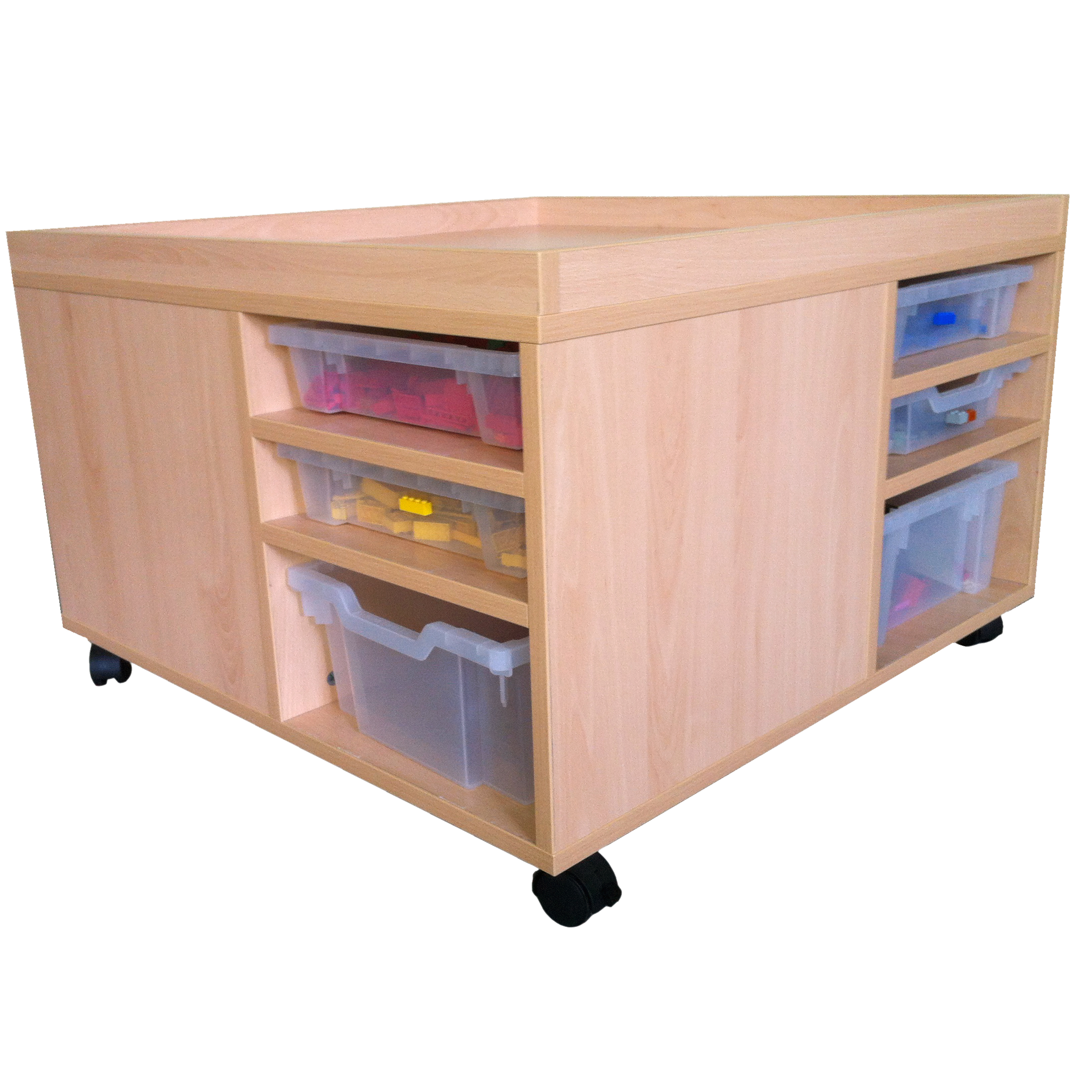 Multi-Tischwagen mit Kunststoffboxen