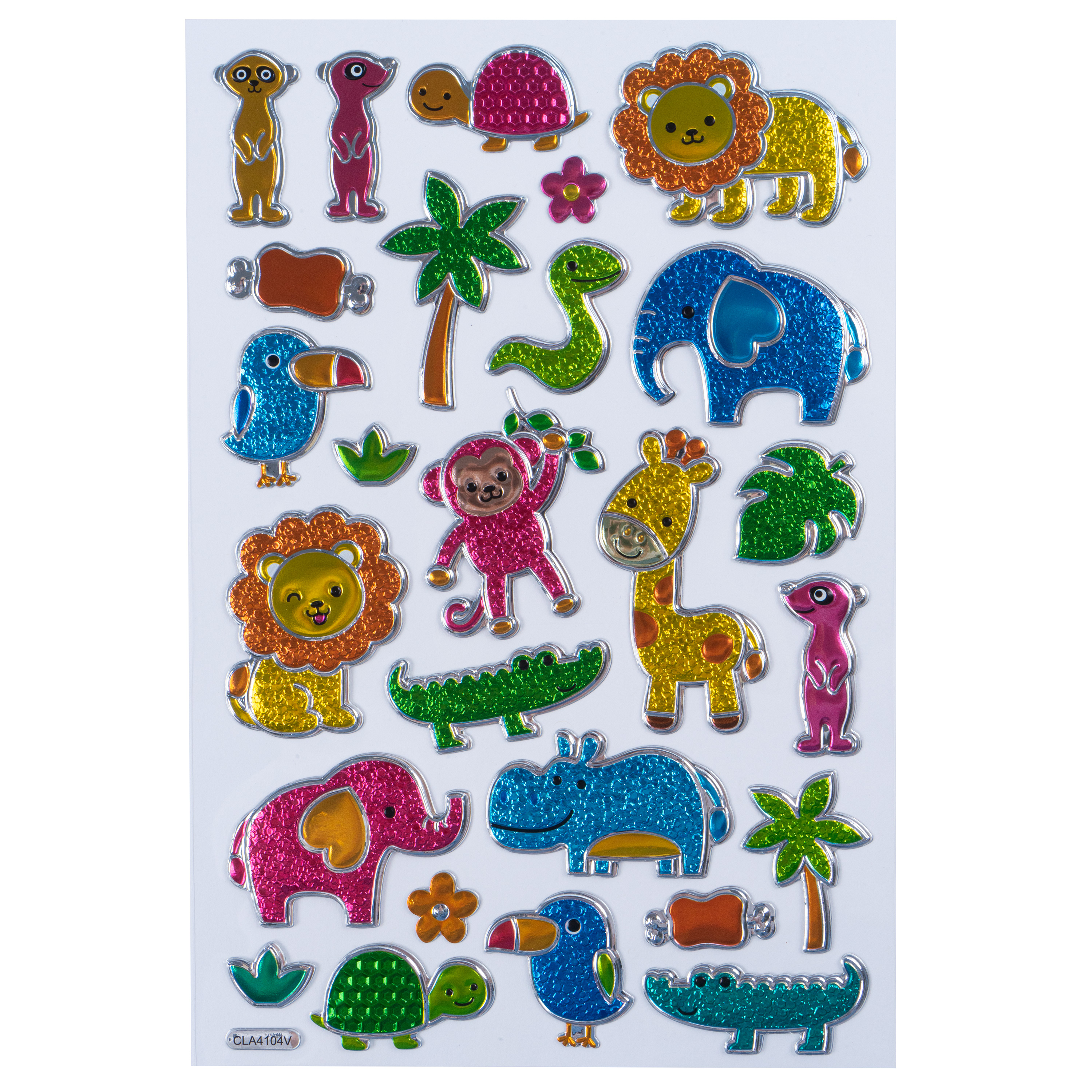 Bubble-Sticker „Landtiere“, 26 Stück