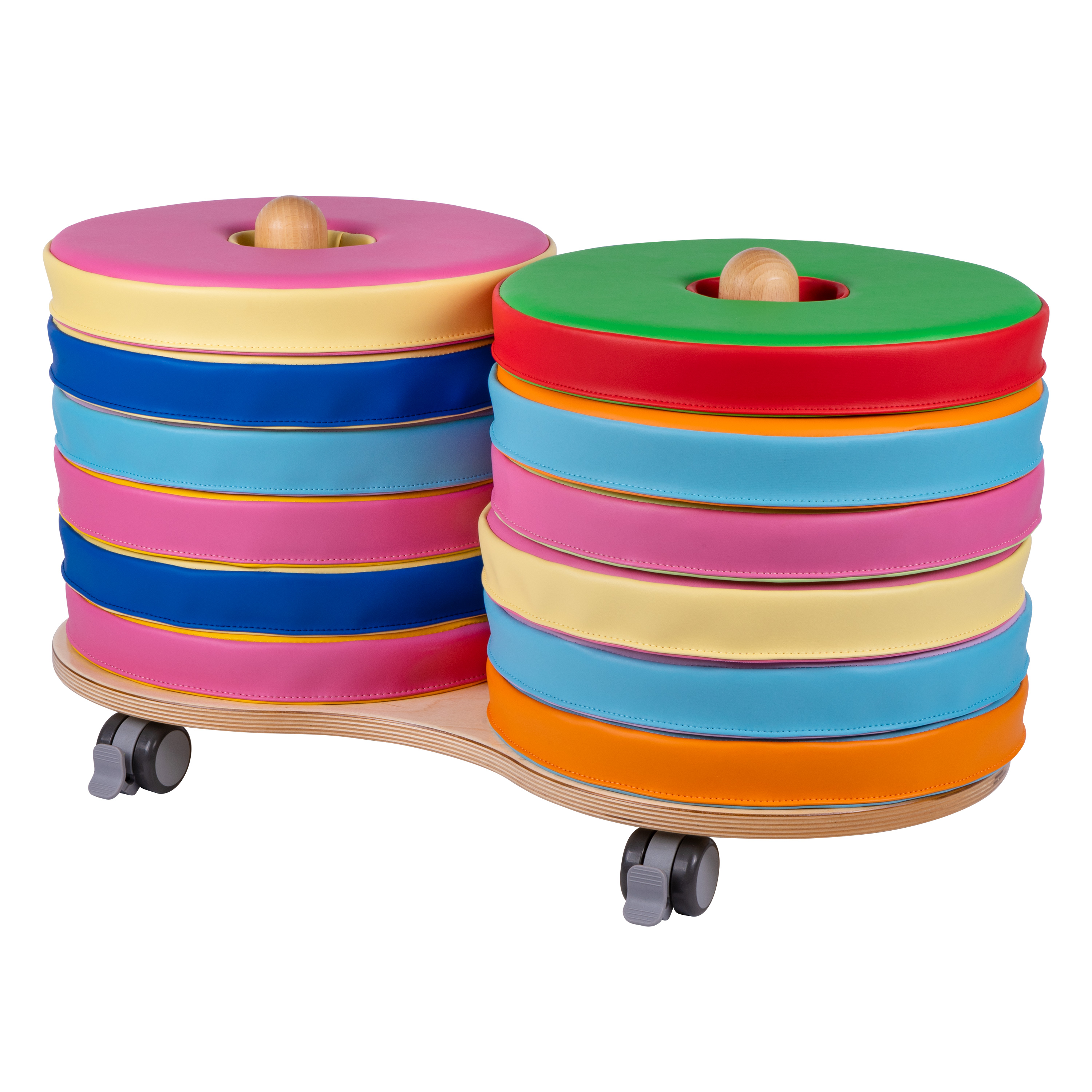 KuKiMa Rollwagen-Set mit 12 Donut Sitzkissen