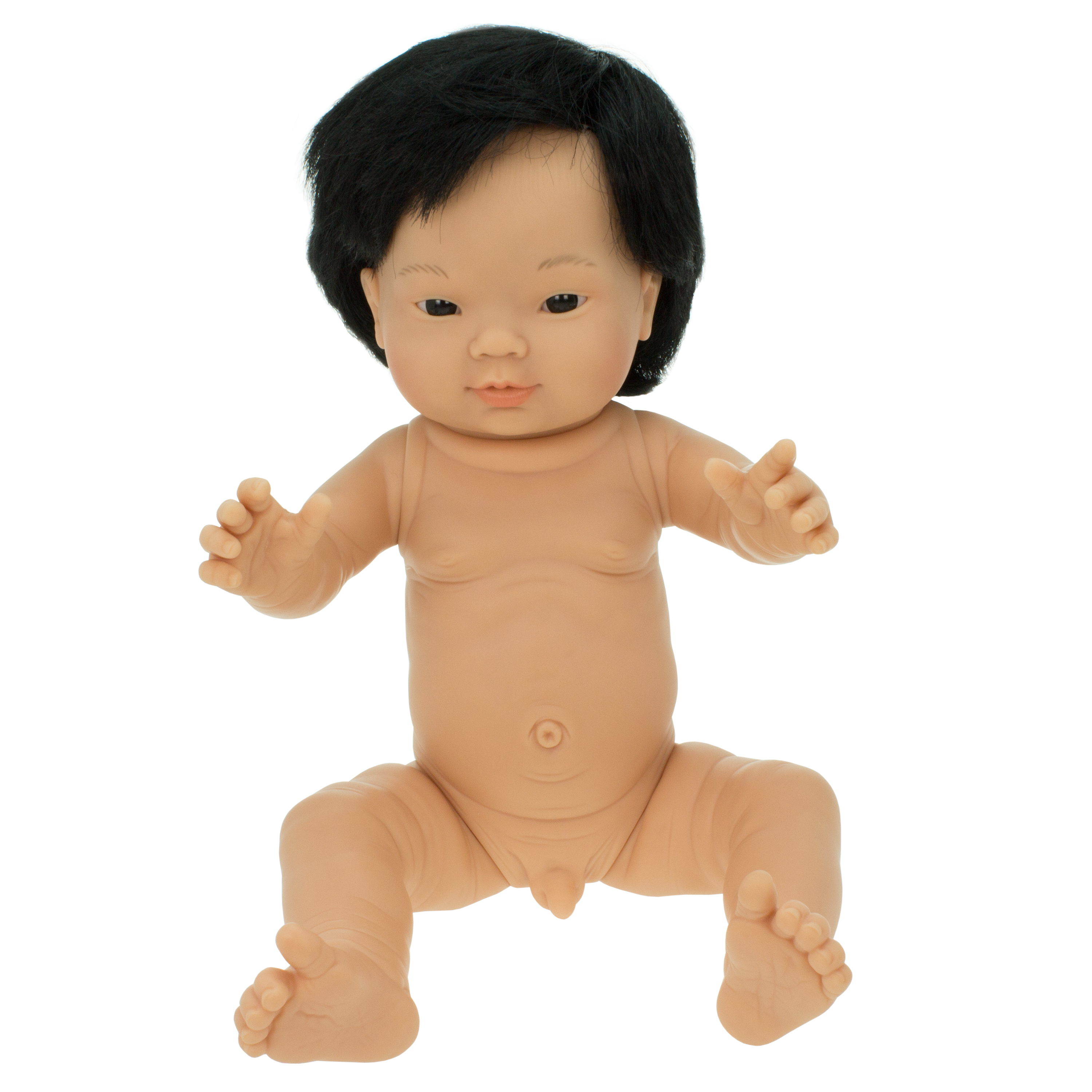 Babypuppe Junge mit Haaren 'Alex', 42 cm