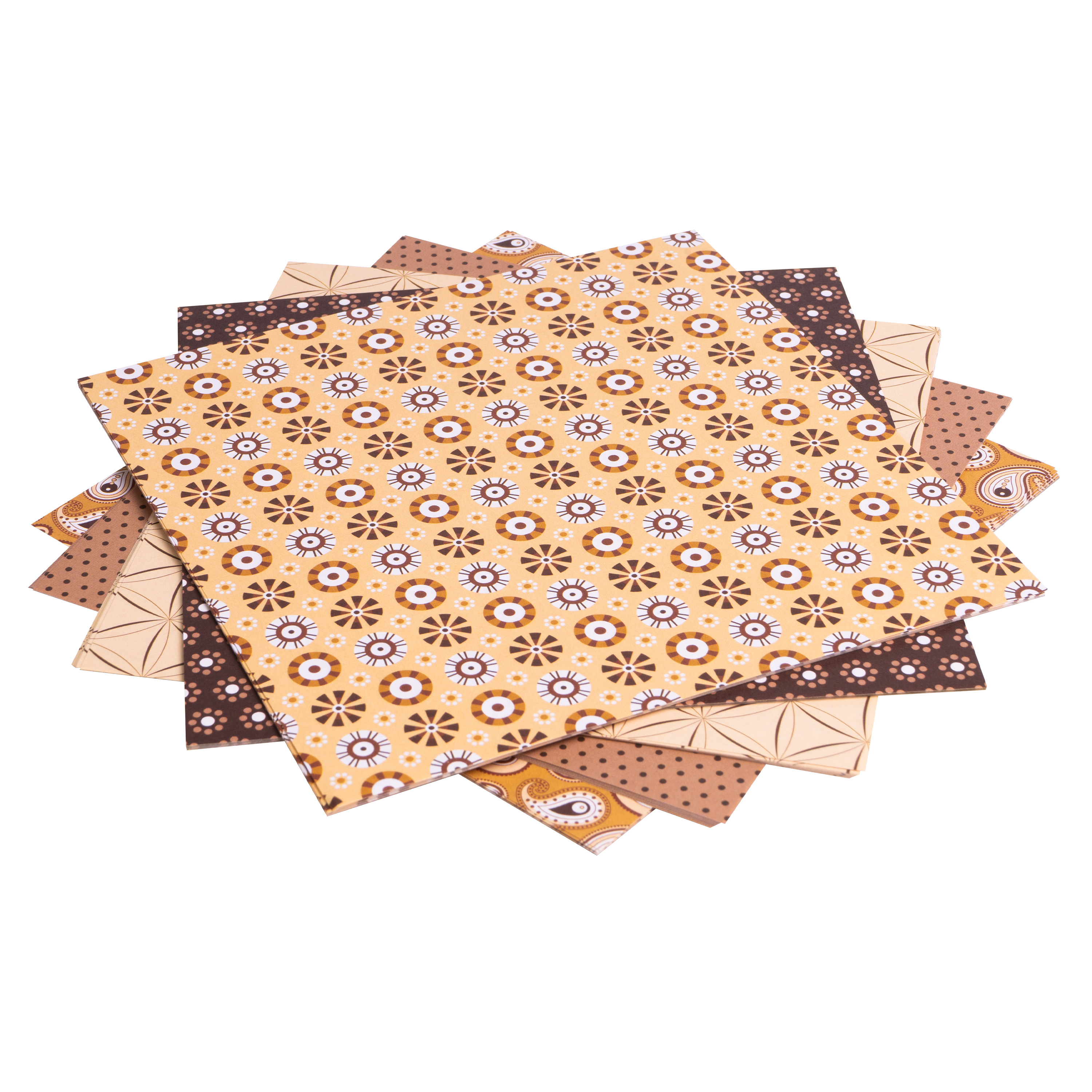 Origami Motiv-Faltblätter 'Basics', 20 x 20 cm, braun
