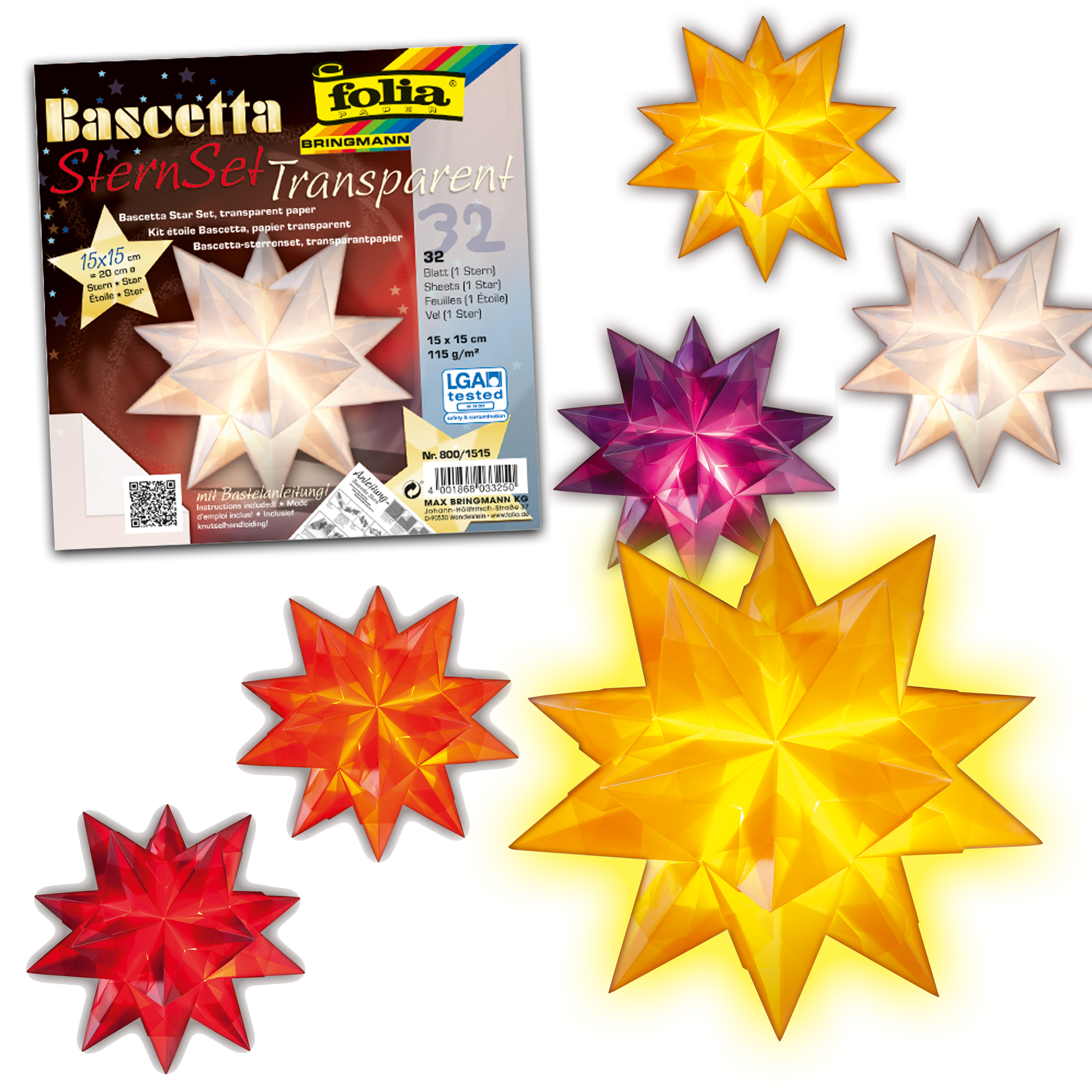 Bascetta-Stern verschiedene Farben, Ø 20 cm