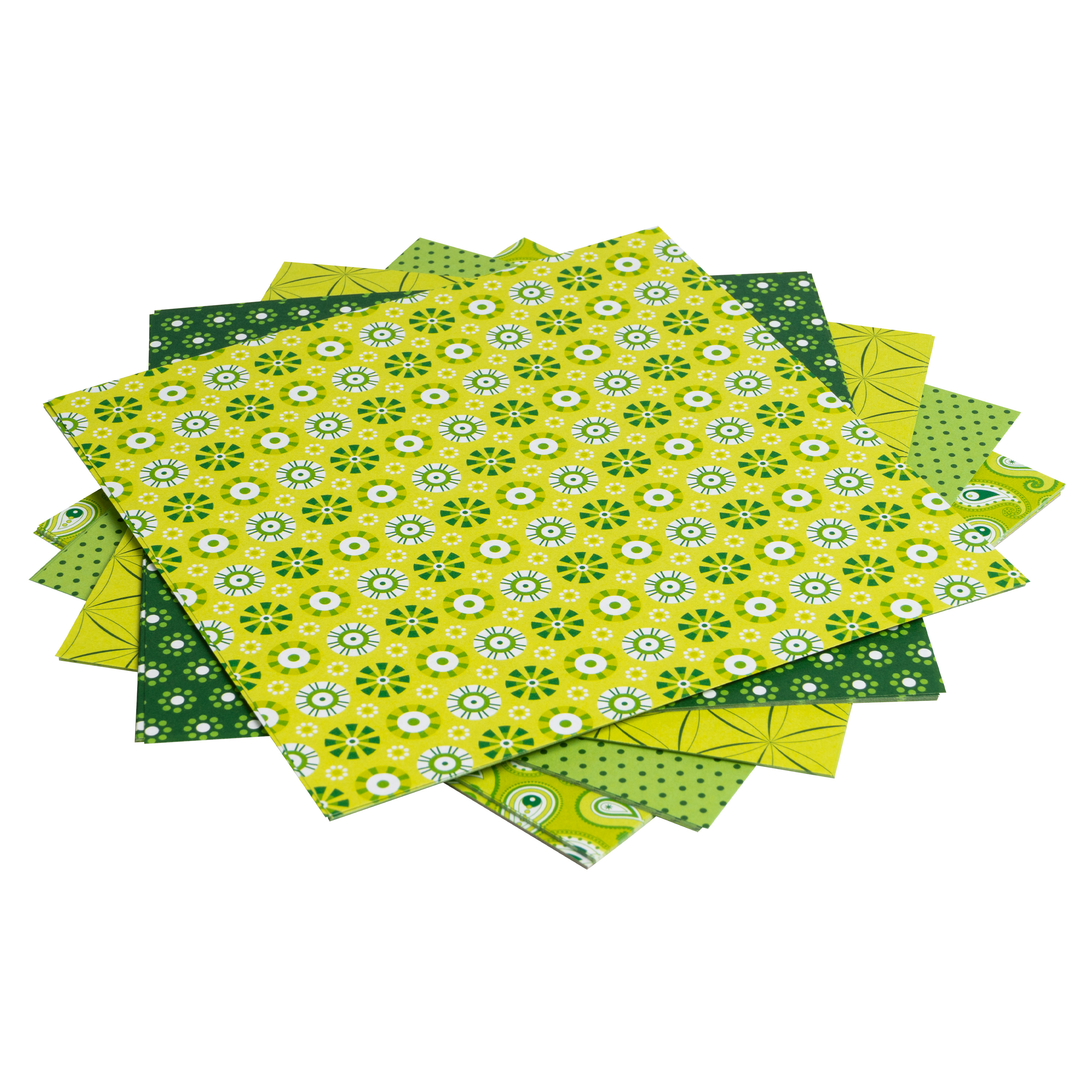 Origami Motiv-Faltblätter 'Basics', 15 x 15 cm, grün