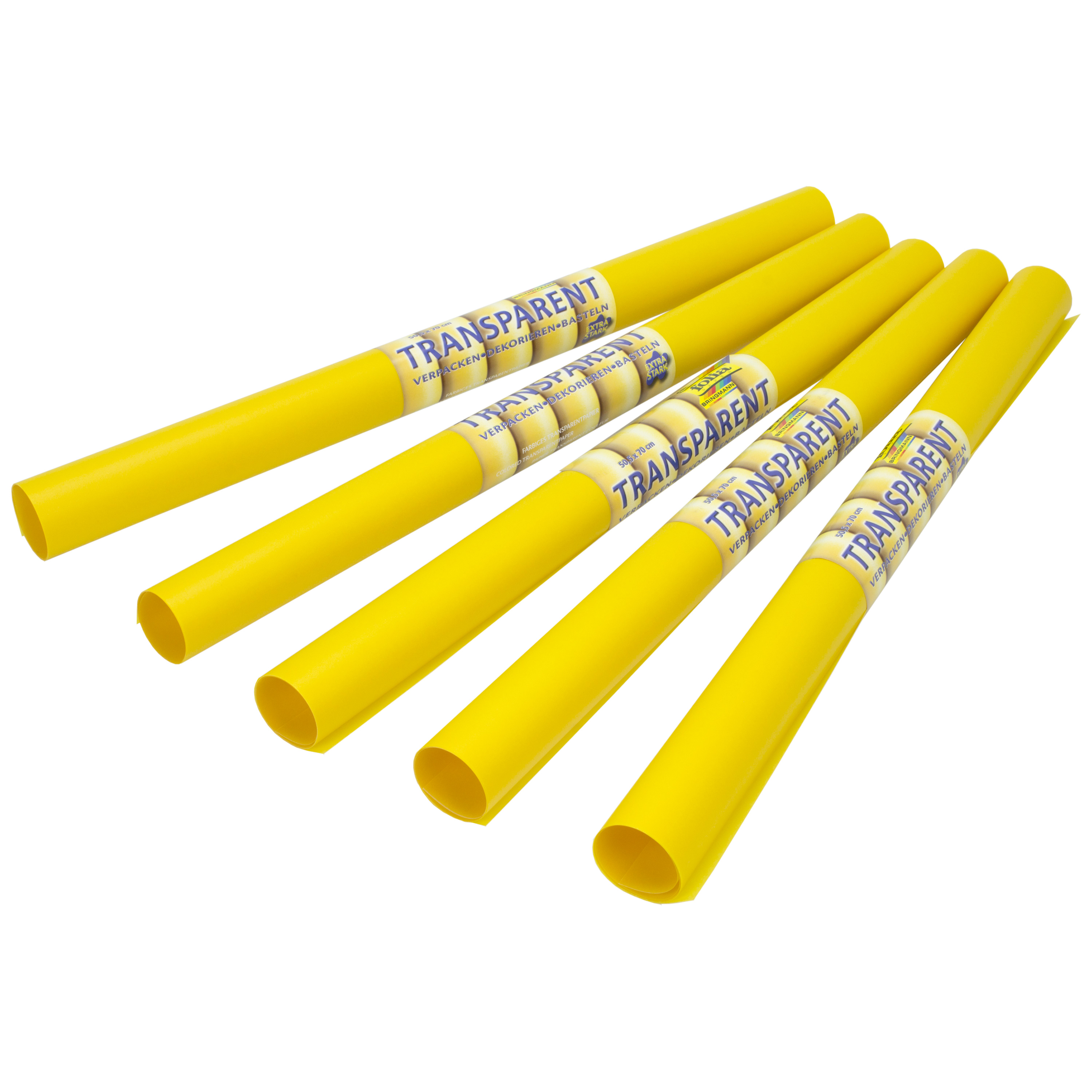 Transparentpapier stark gelb, 5 Rollen, 115 g/m²
