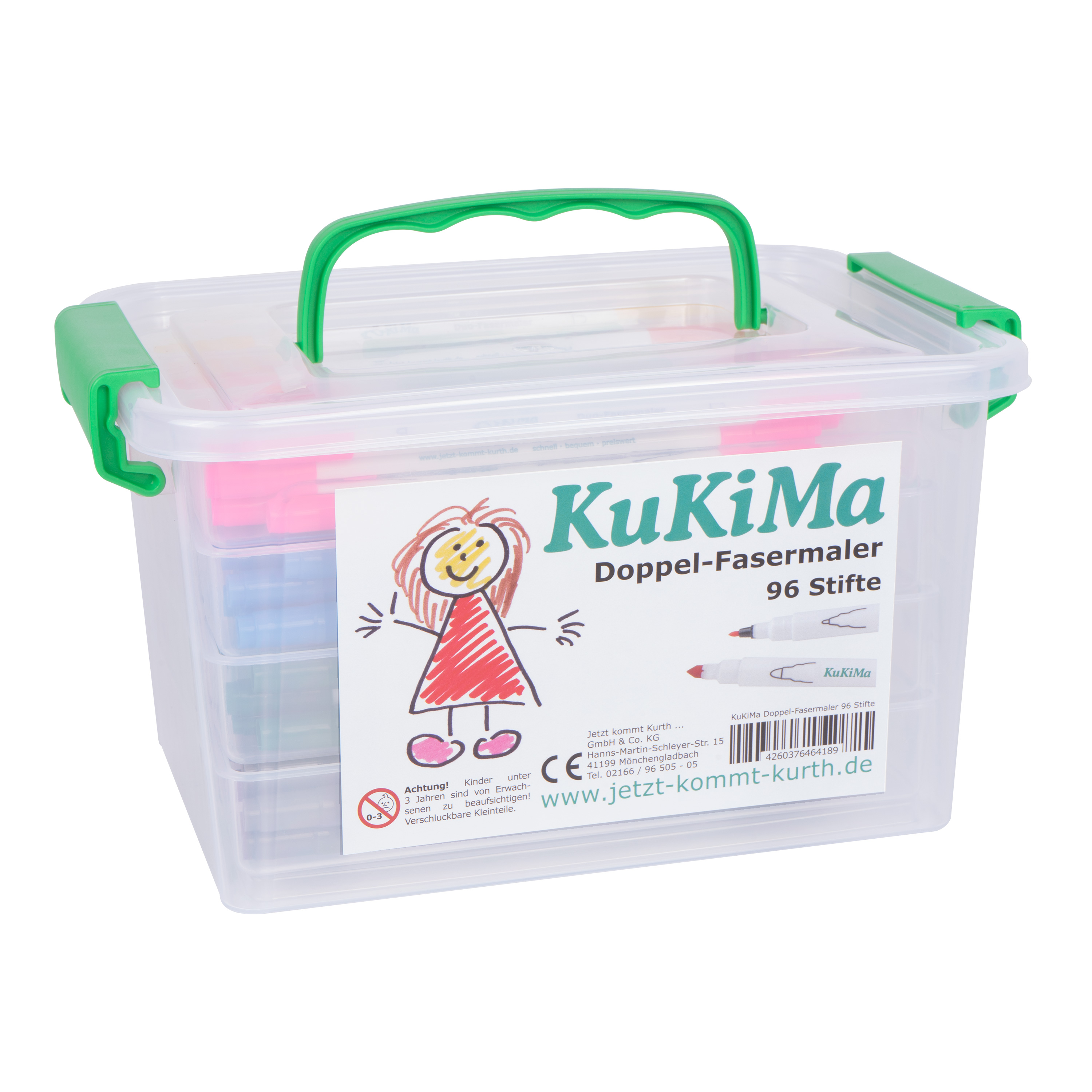 KuKiMa 96er-Schulbox Doppel-Fasermaler