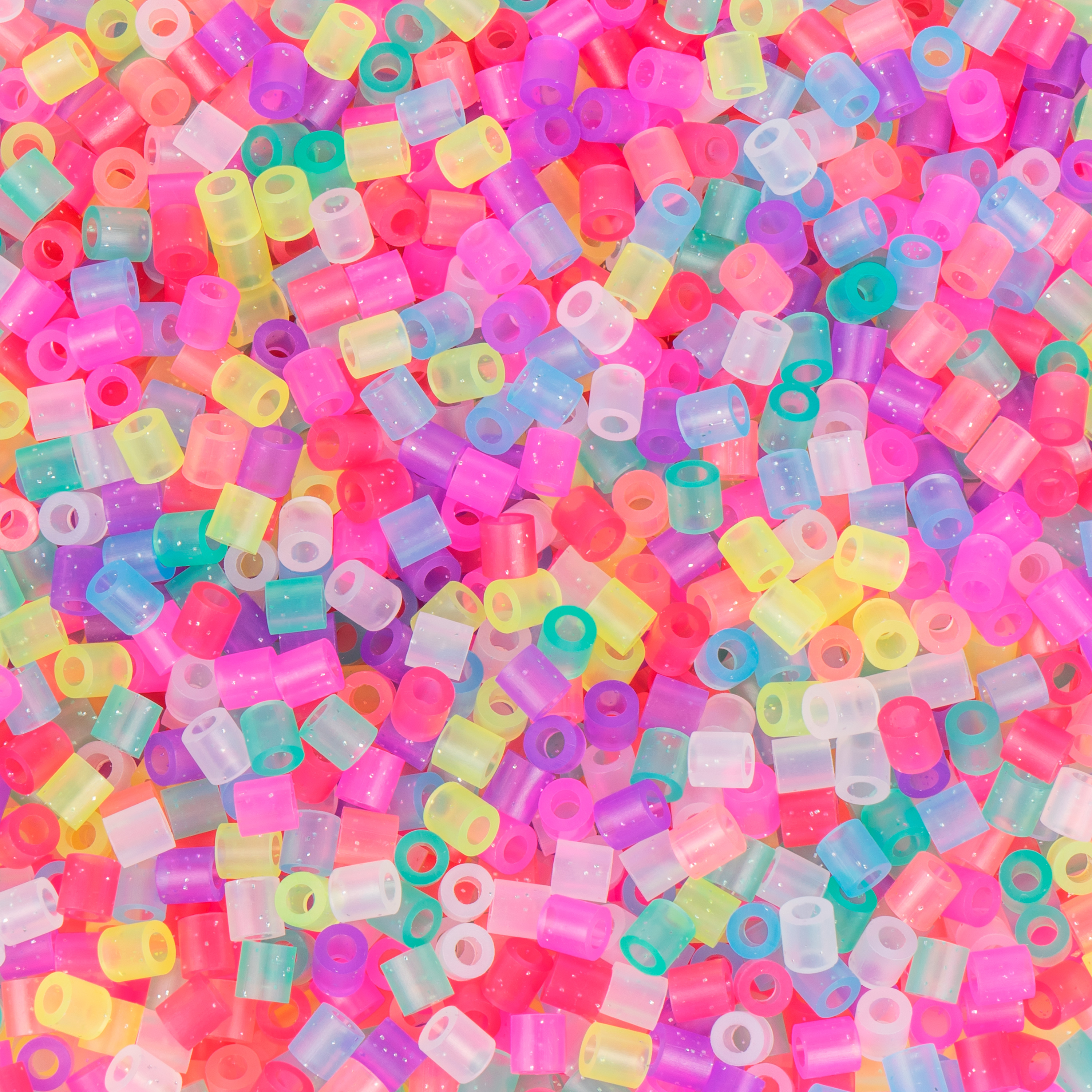Glittereffekt Bügelperlen im Eimer, 20.000 Stück