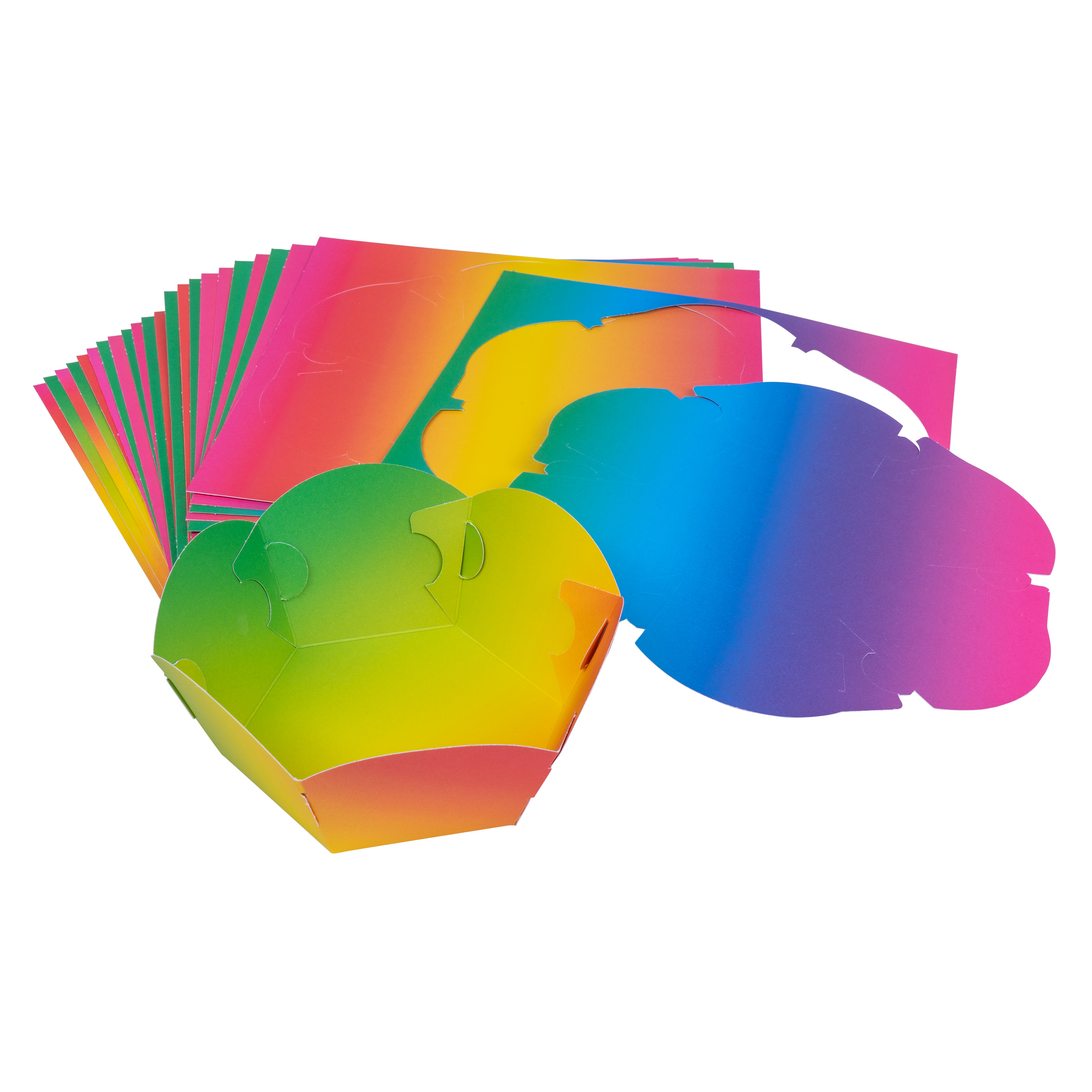 Osterkörbchen 'Regenbogen' aus Fotokarton, 24er-Set