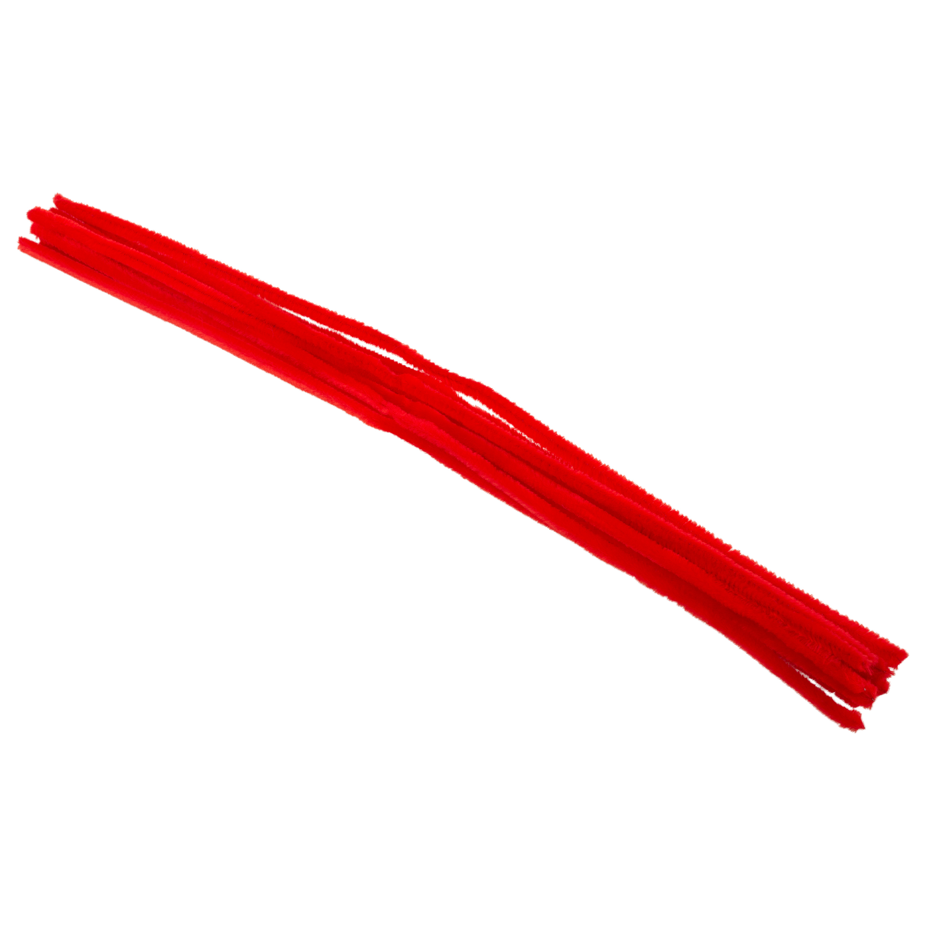 Pfeifenputzer rot, 10 Stück, L: 50 cm